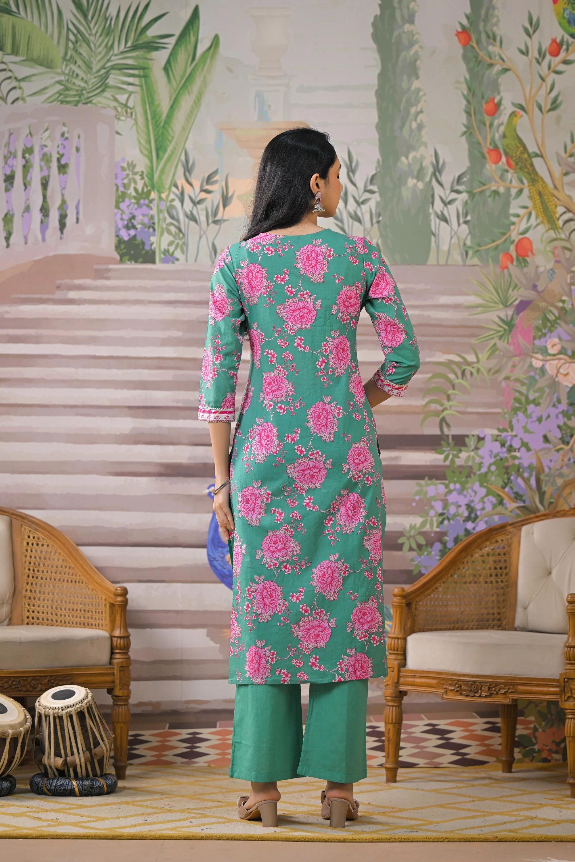 ITI shamrock COTTON KURTA PANT SET - Image 3