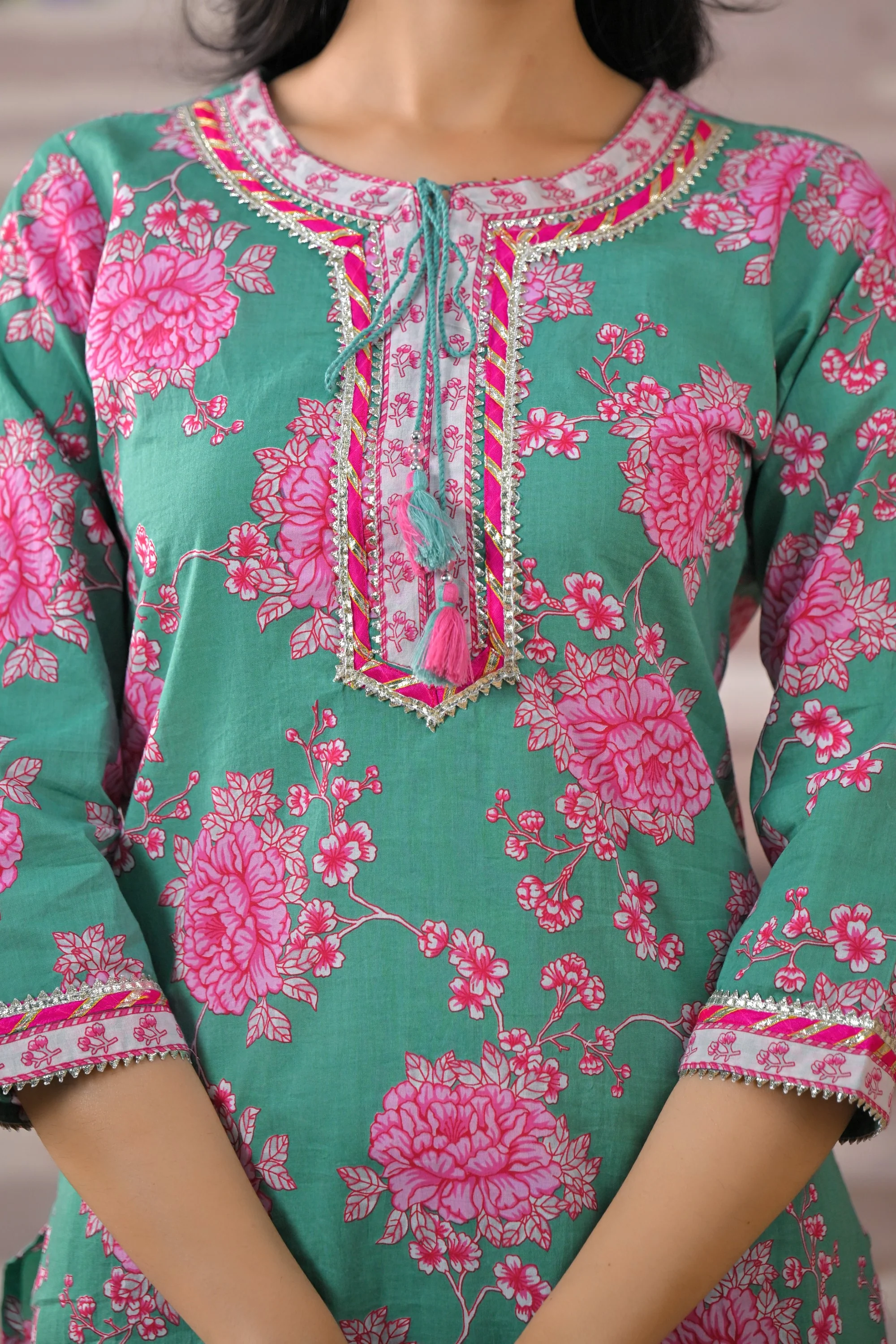 ITI shamrock COTTON KURTA PANT SET - Image 5