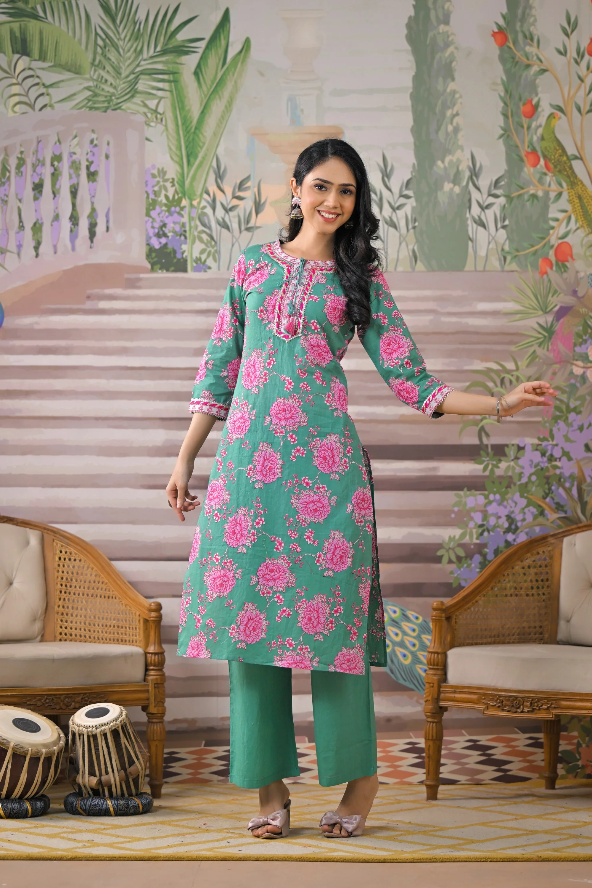 ITI shamrock COTTON KURTA PANT SET - Image 6