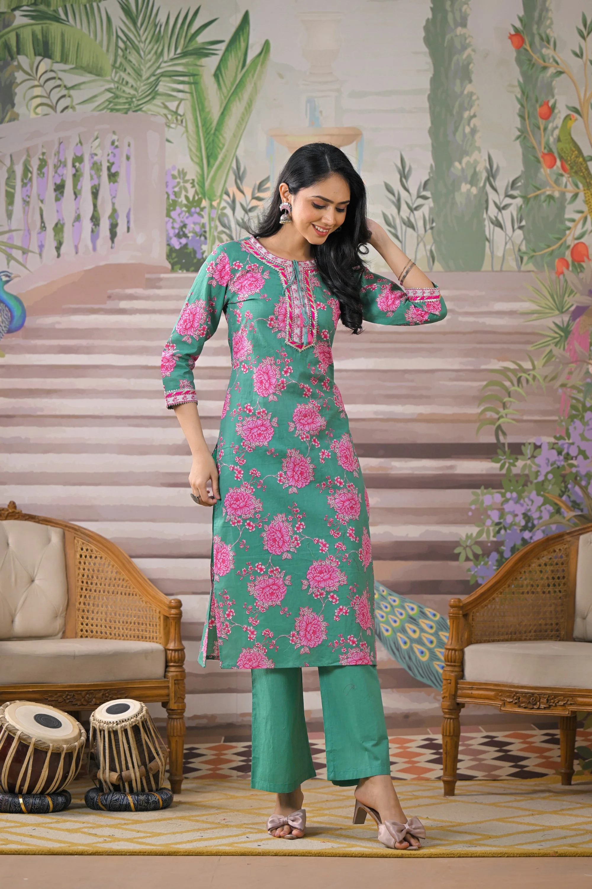 ITI shamrock COTTON KURTA PANT SET - Image 7
