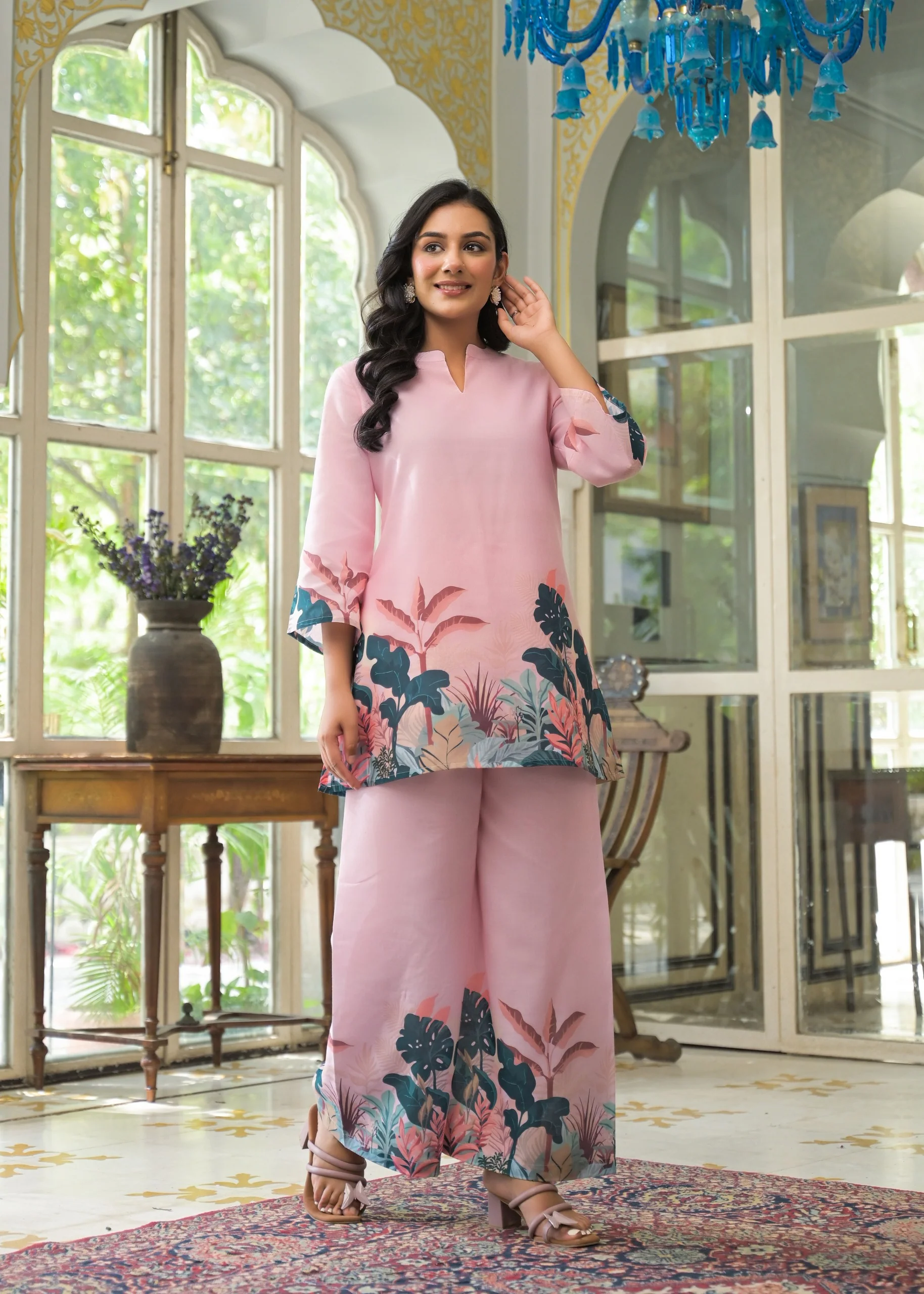 Vastramaya Softpink printed cotton co-ord set - Image 3