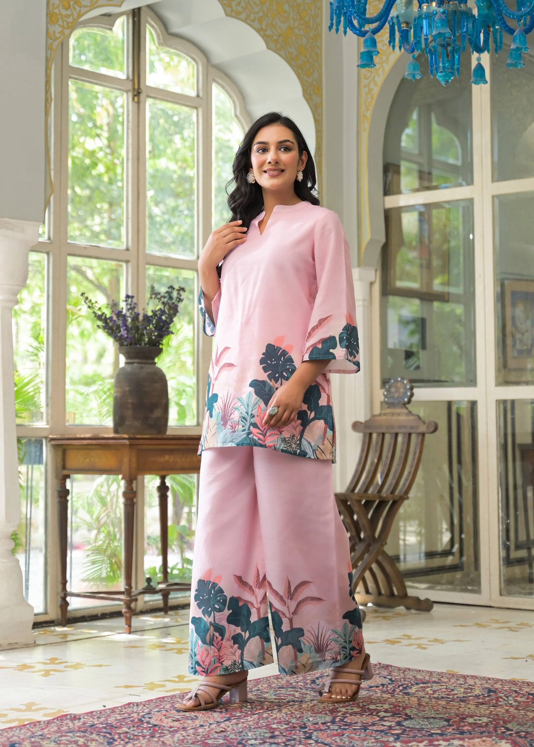 Vastramaya Softpink printed cotton co-ord set - Image 4