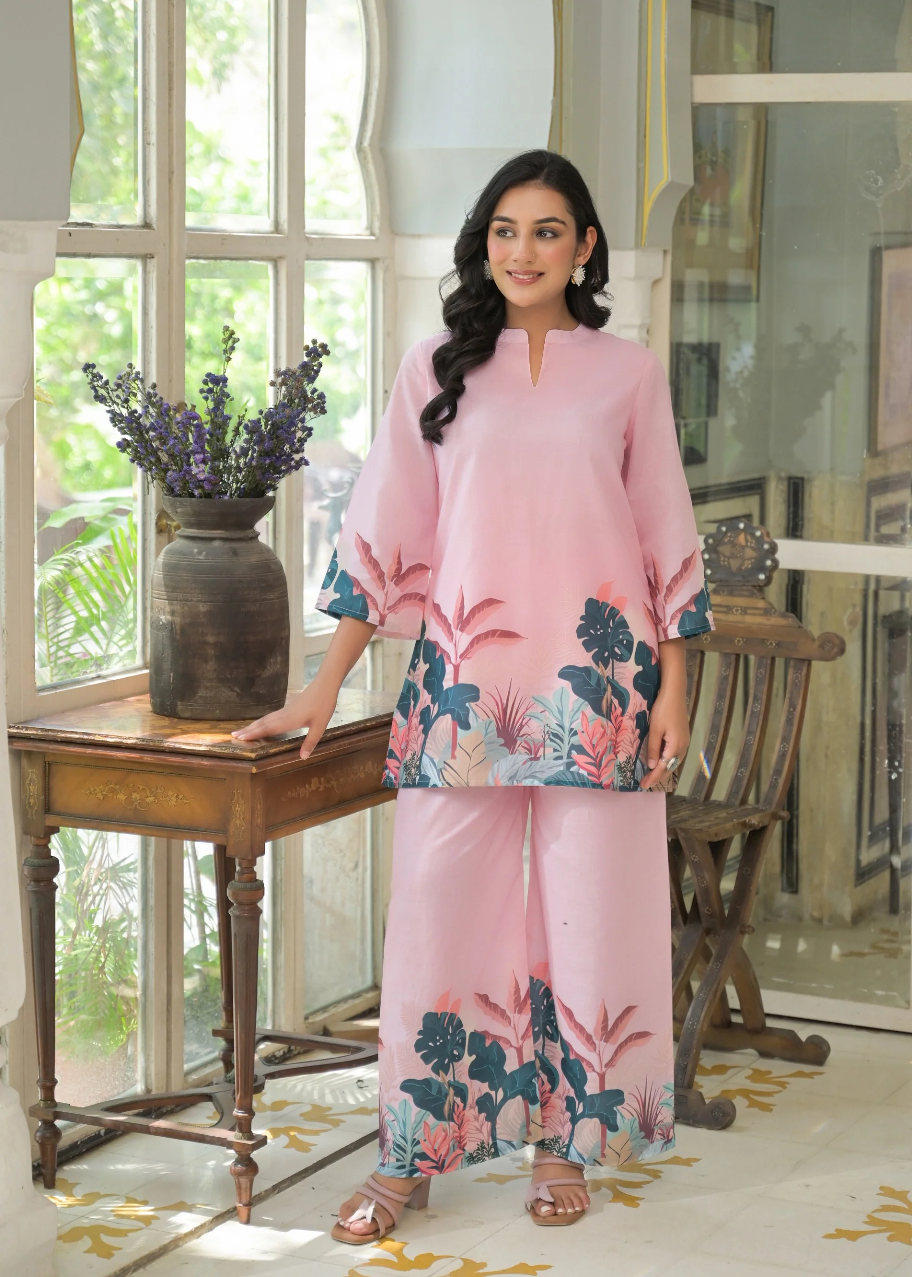 Vastramaya Softpink printed cotton co-ord set - Image 5