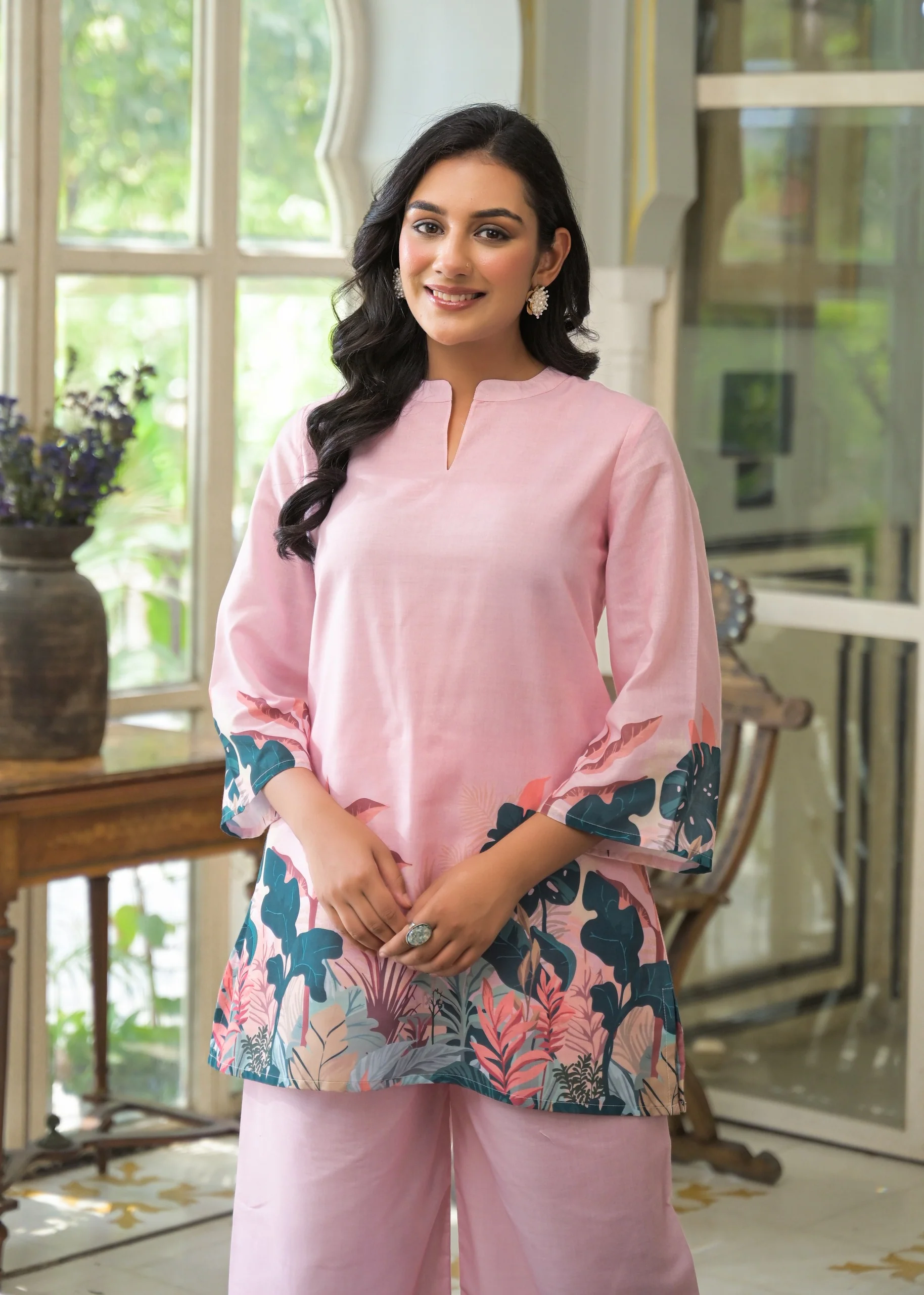 Vastramaya Softpink printed cotton co-ord set - Image 6