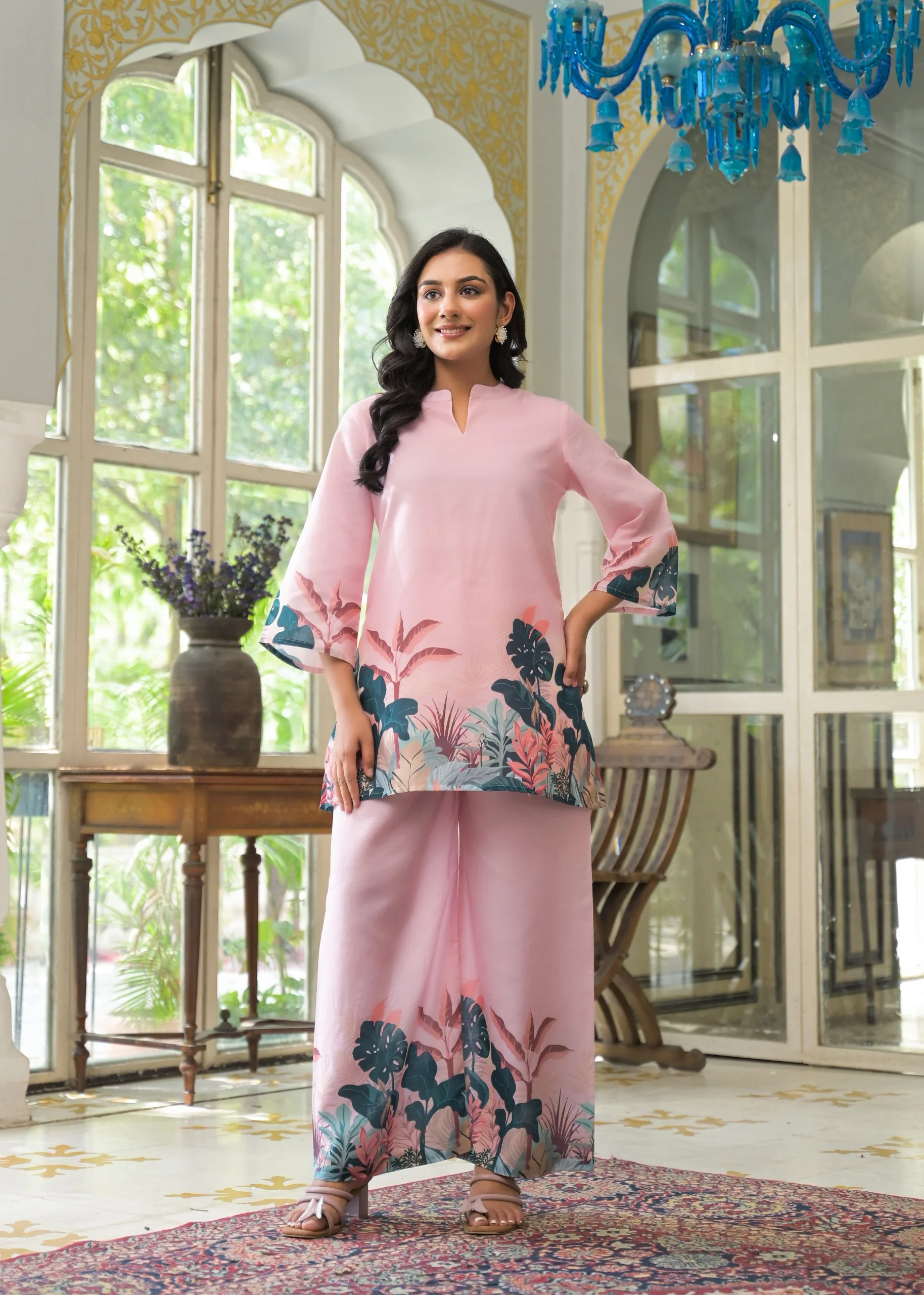 Vastramaya Softpink printed cotton co-ord set - Image 7