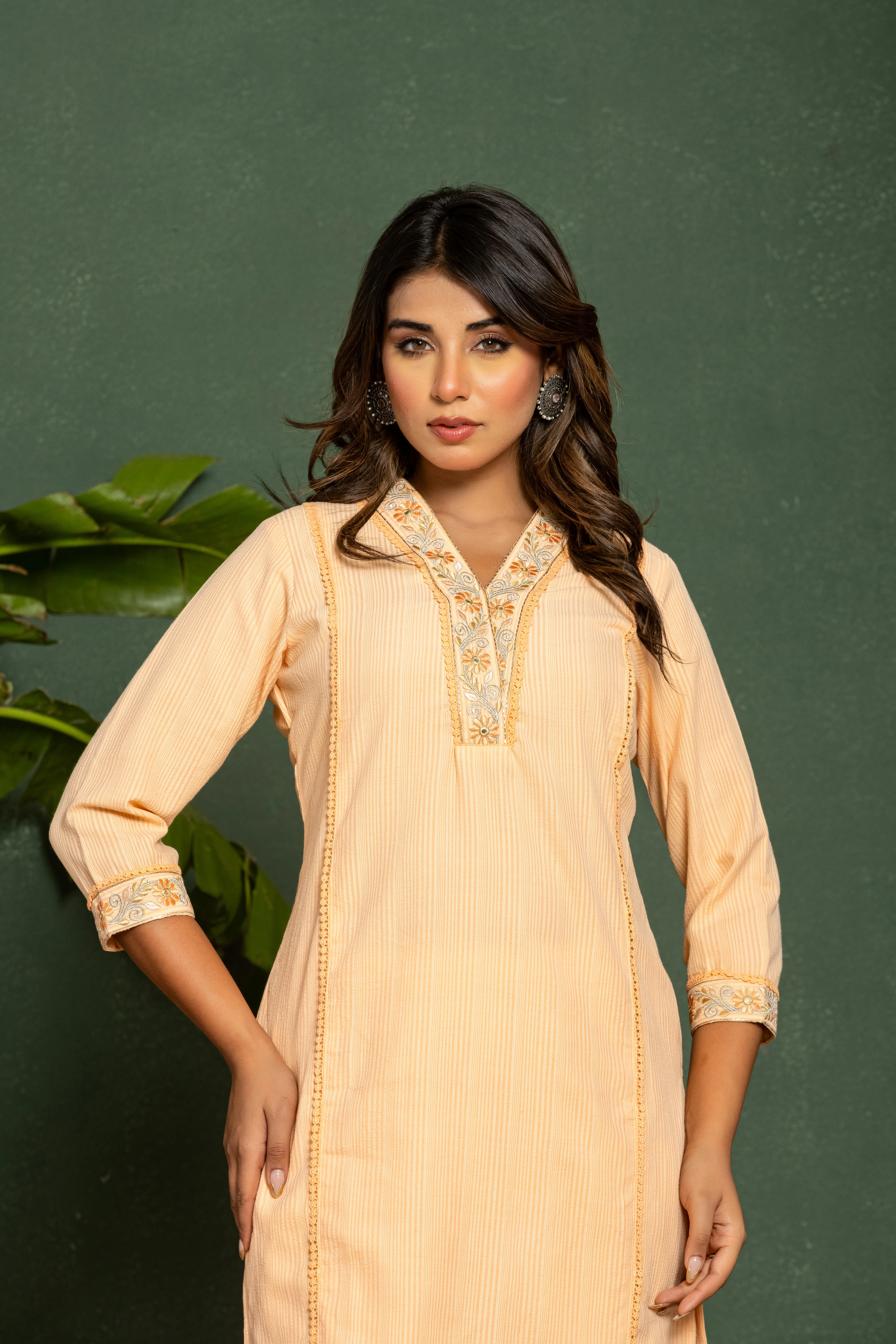 ITI CORAL COTTON KURTA PANT SET - Image 2