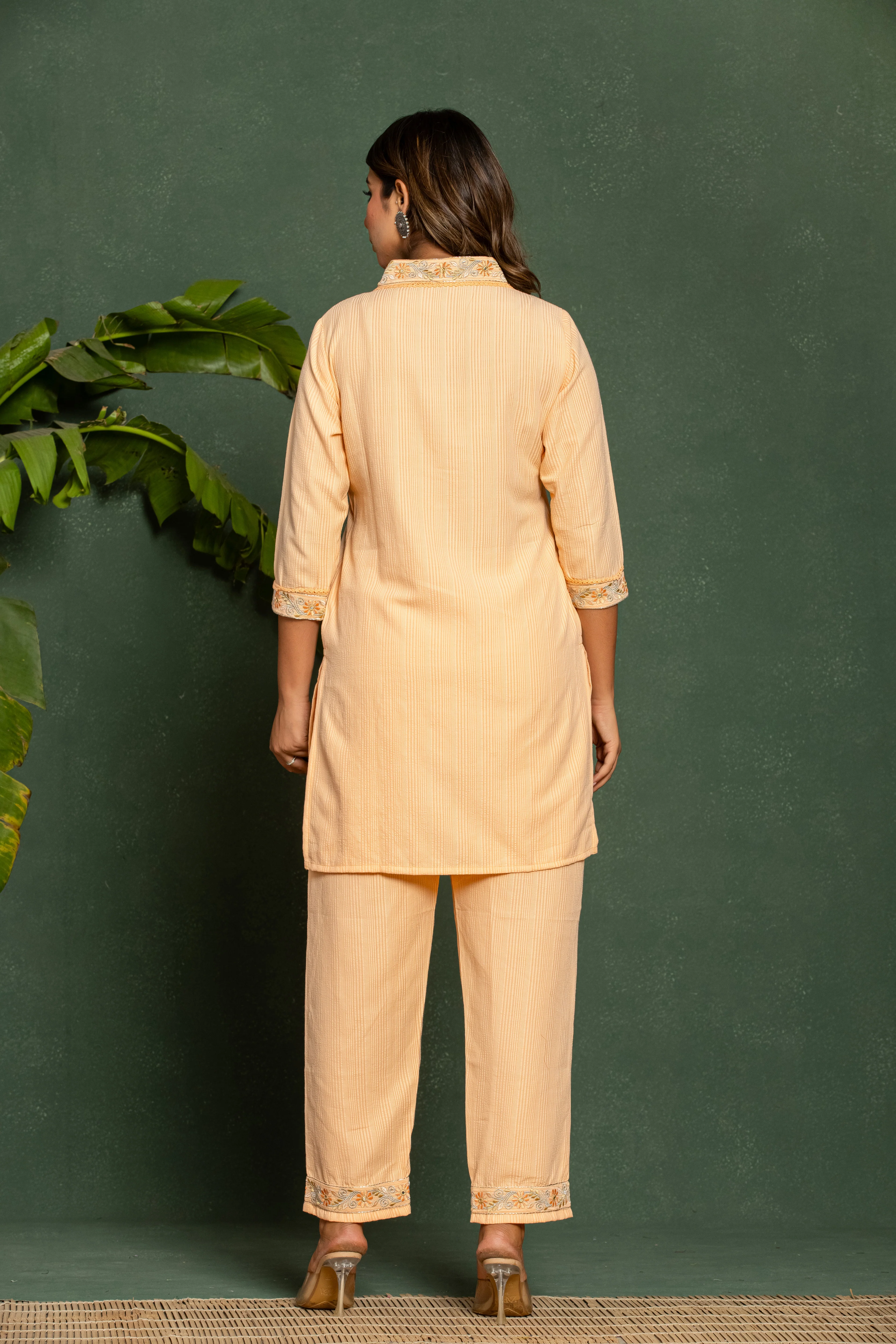 ITI CORAL COTTON KURTA PANT SET - Image 3