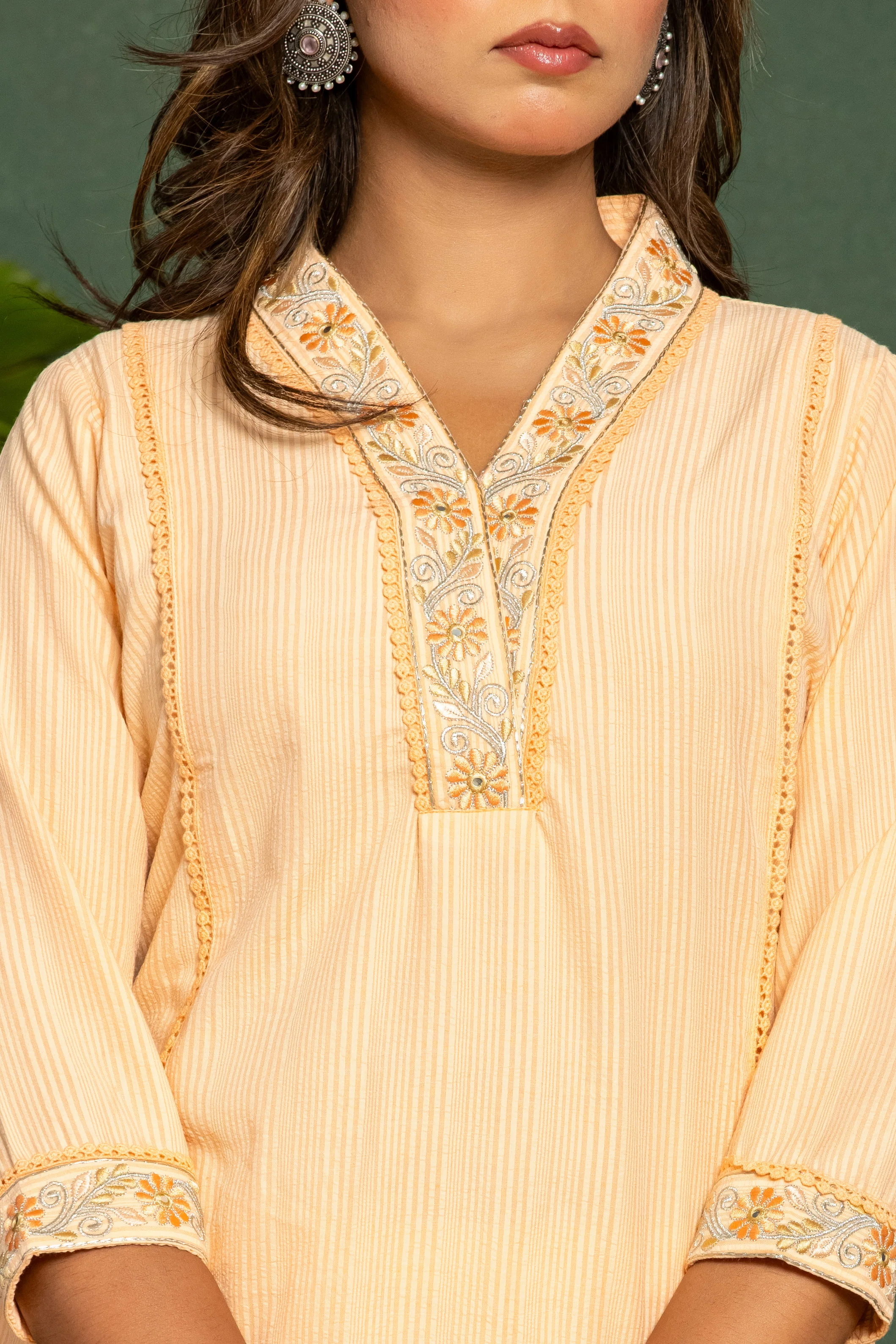 ITI CORAL COTTON KURTA PANT SET - Image 4