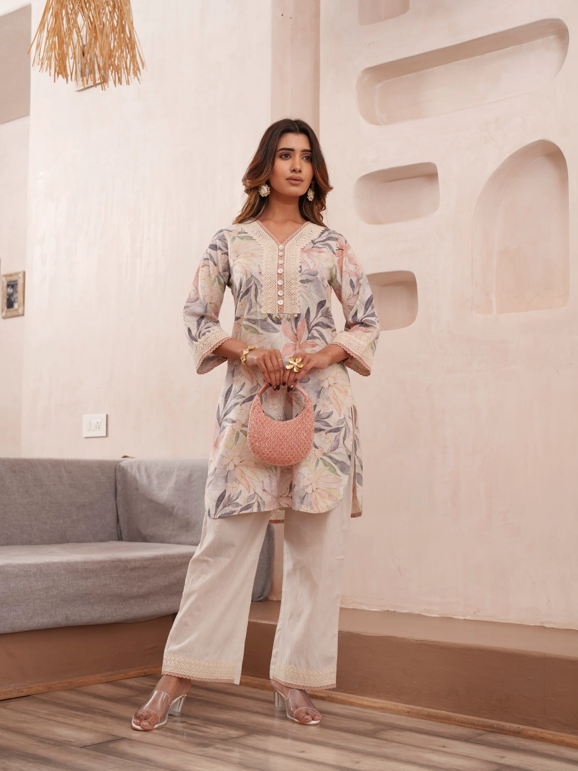 Tashvika heather Linen co-ord set - Image 3