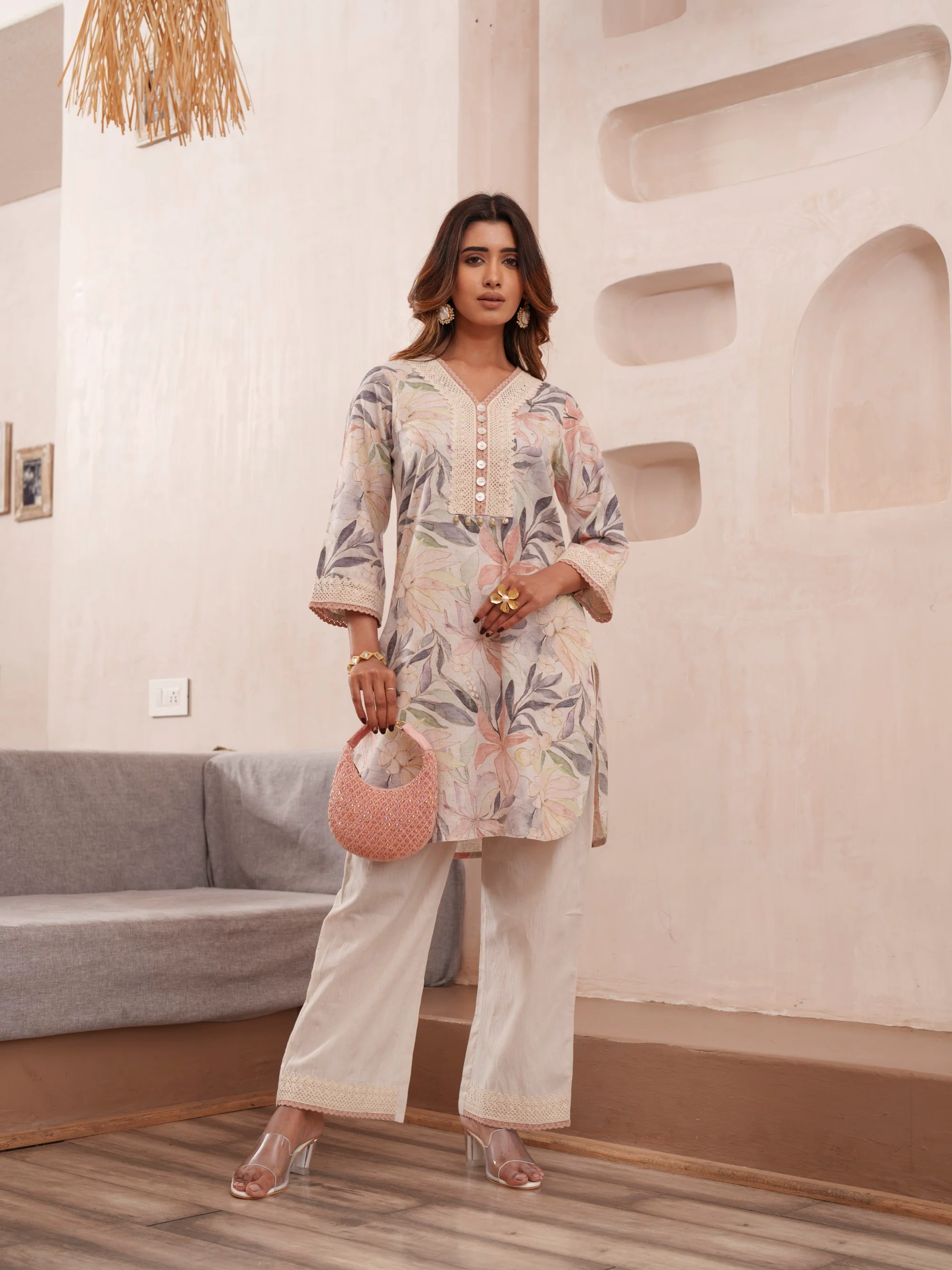 Tashvika heather Linen co-ord set - Image 4