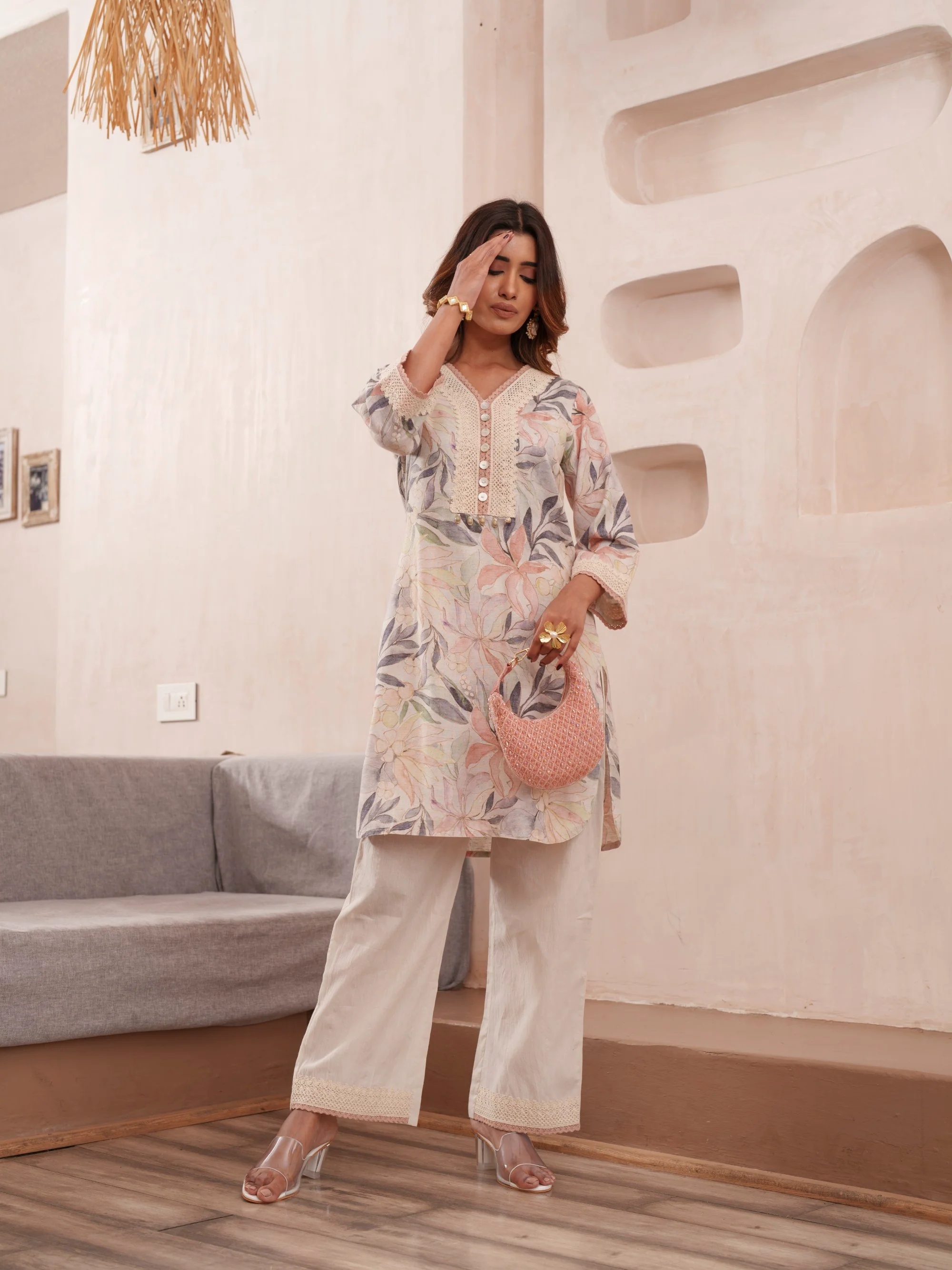 Tashvika heather Linen co-ord set - Image 5