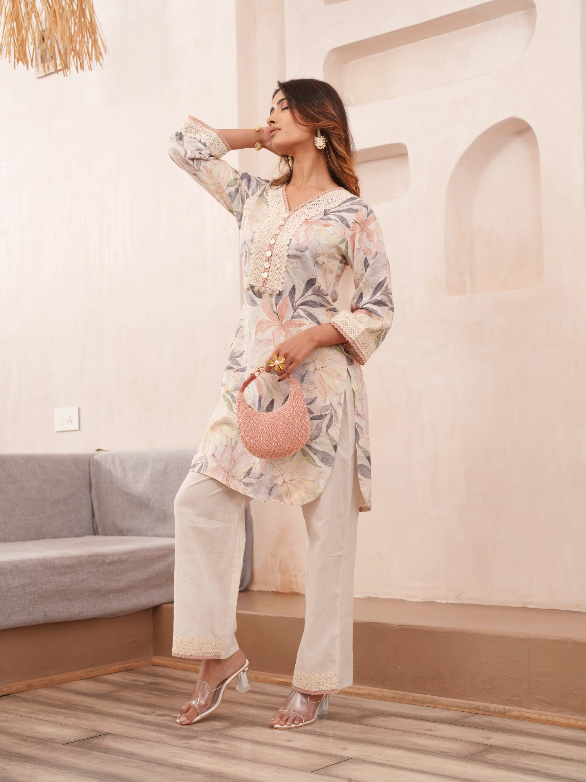 Tashvika heather Linen co-ord set - Image 6