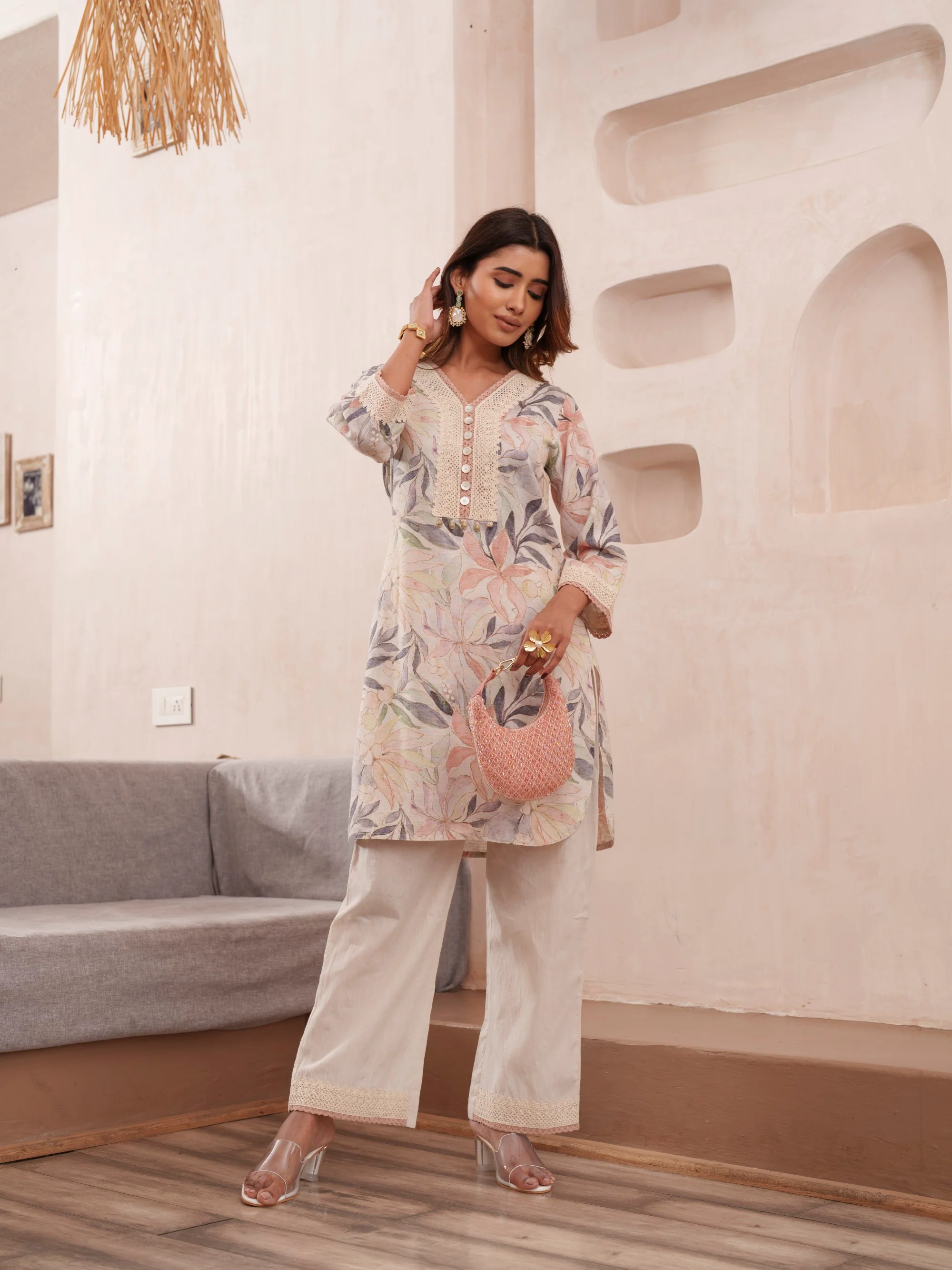 Tashvika heather Linen co-ord set - Image 8