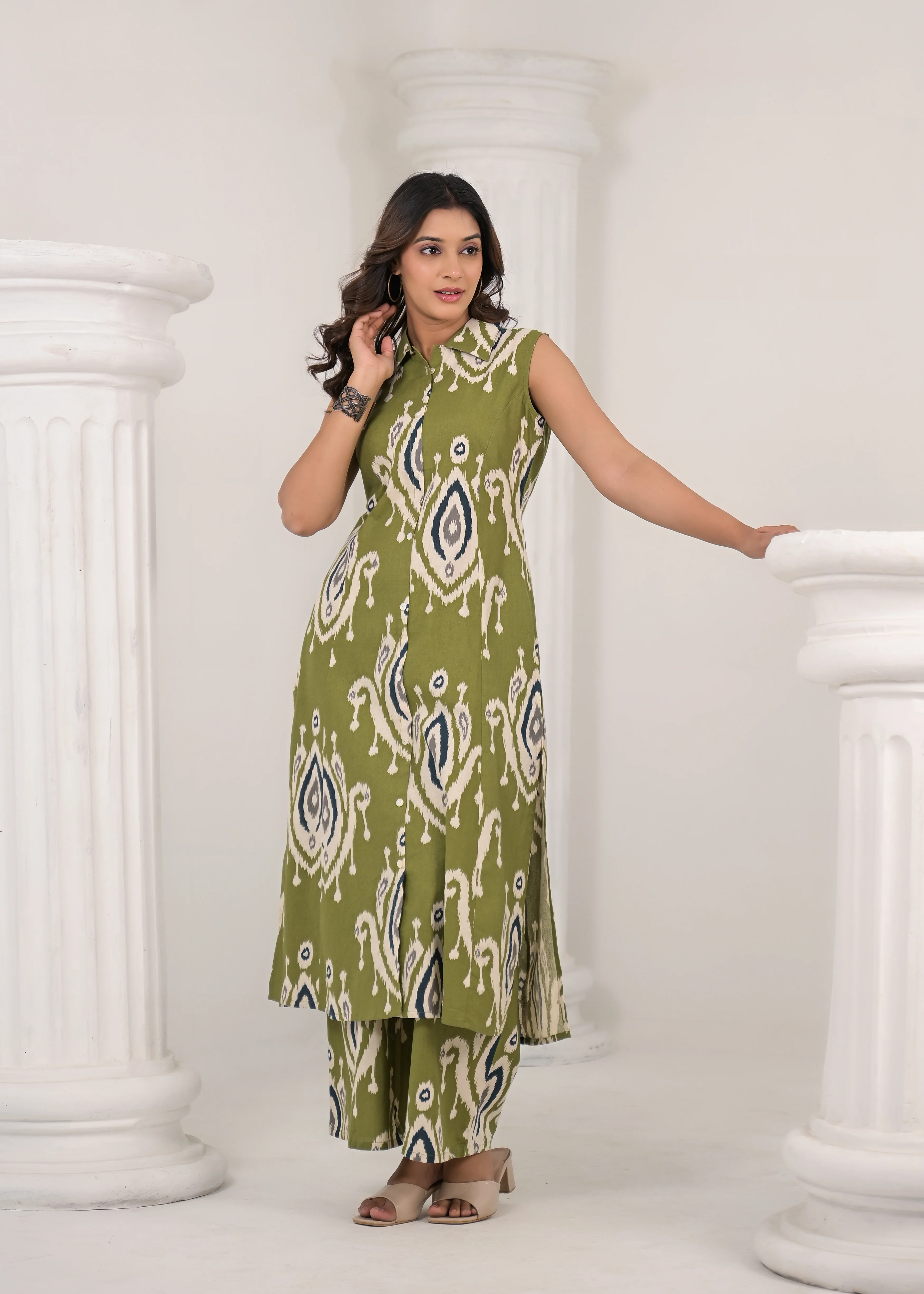 ITI FERN COTTON KURTA PANT SET - Image 4