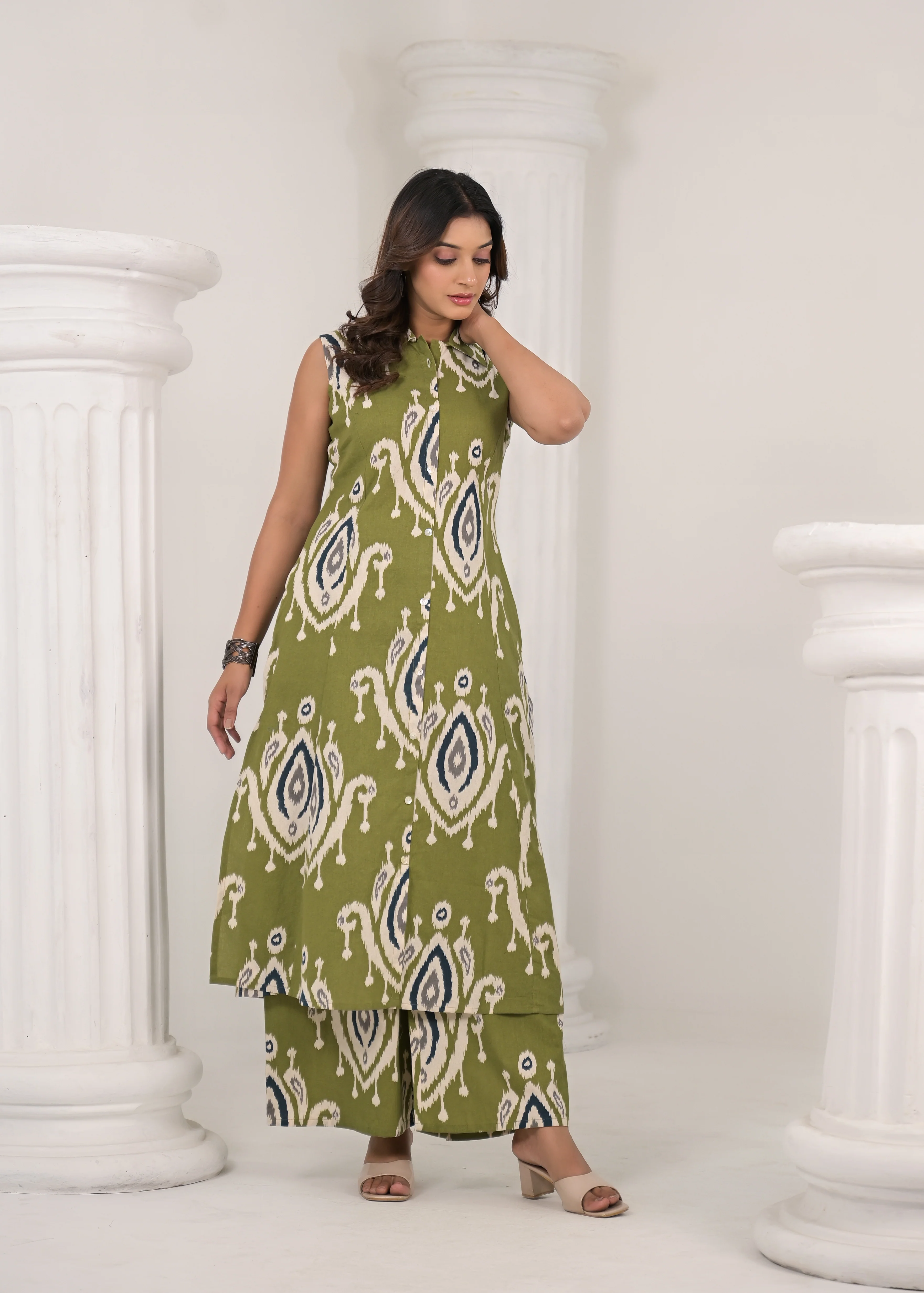 ITI FERN COTTON KURTA PANT SET - Image 5