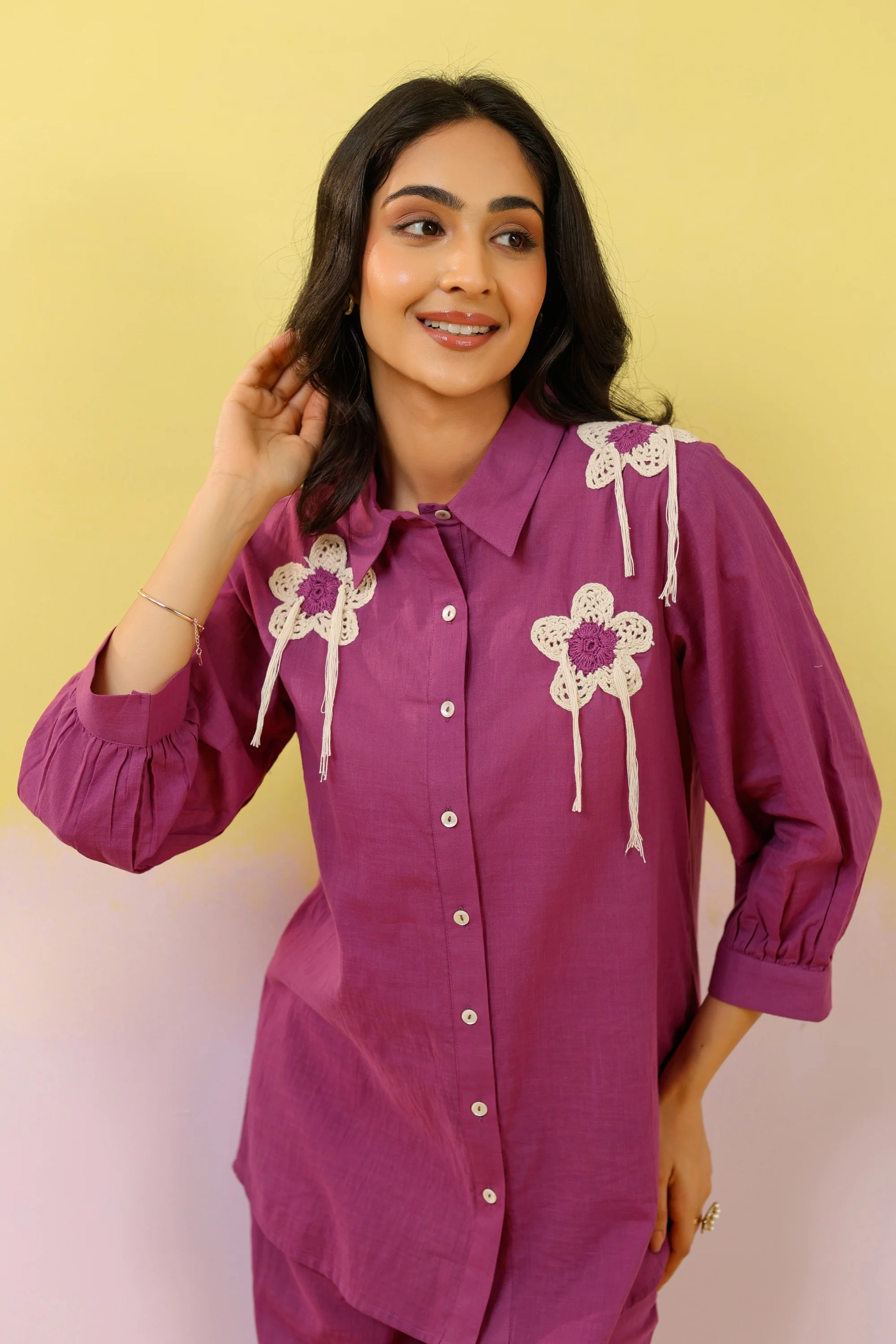 Purna rosewood Crochet Cotton Co-ord Set - Image 2