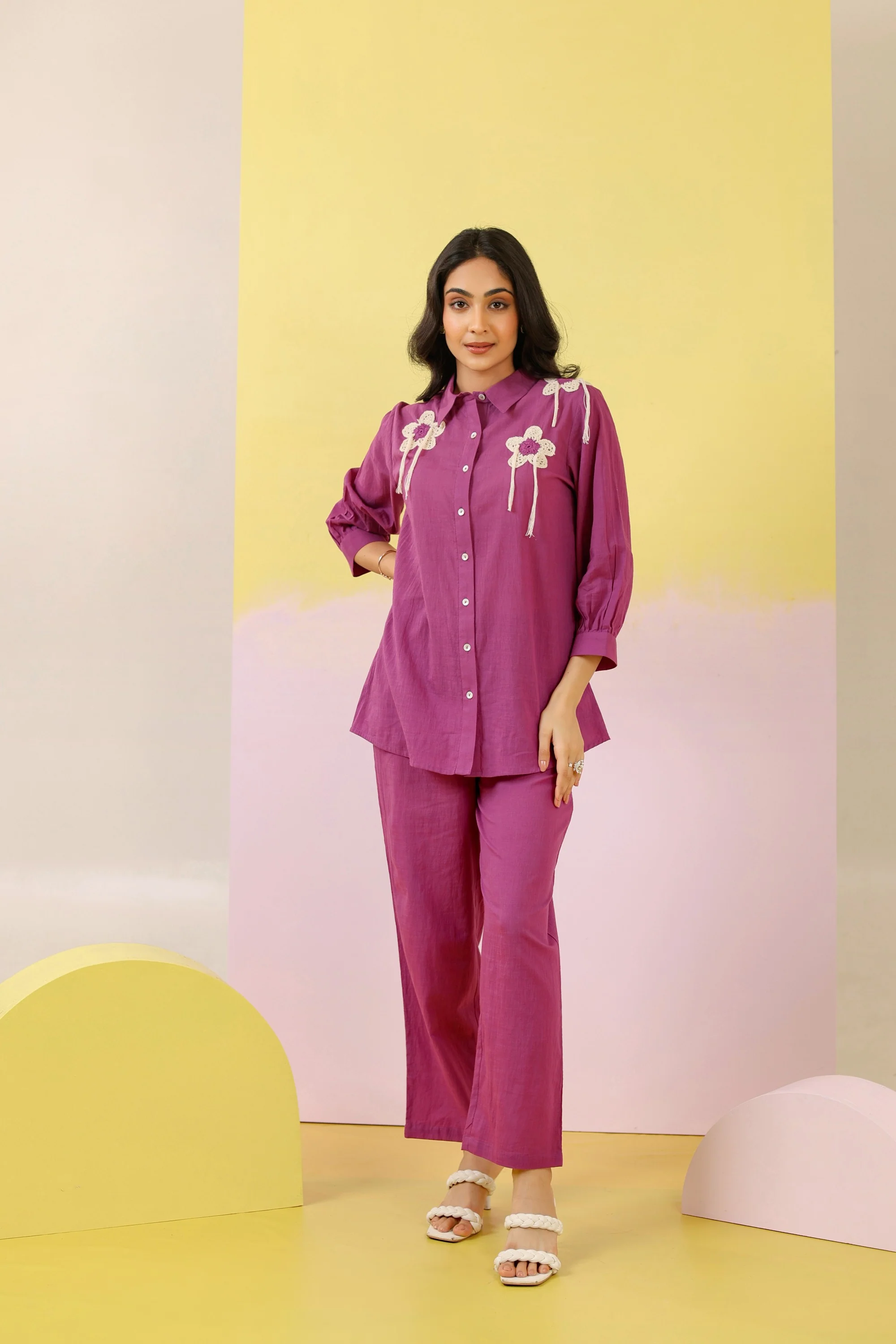Purna rosewood Crochet Cotton Co-ord Set - Image 4