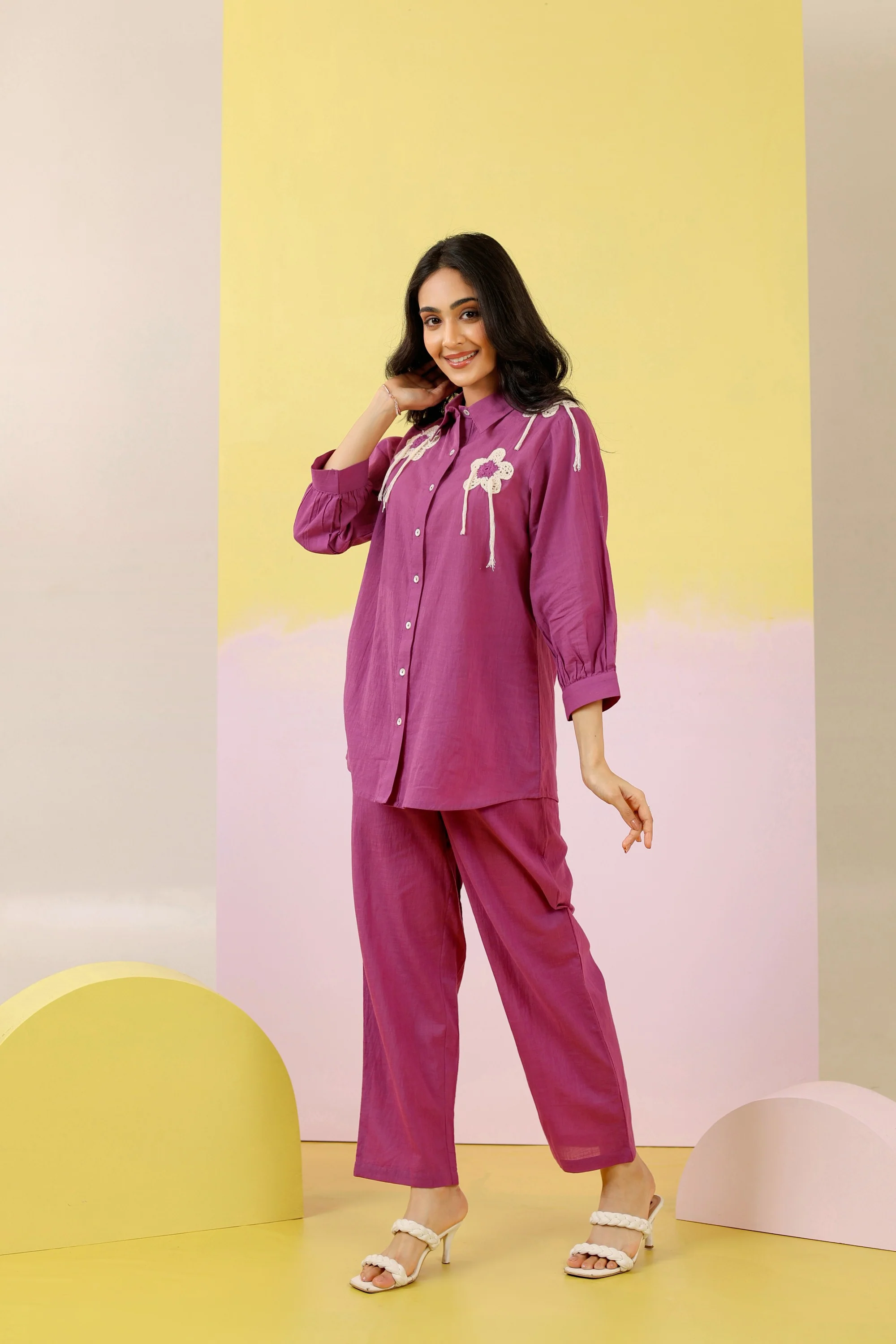 Purna rosewood Crochet Cotton Co-ord Set - Image 7