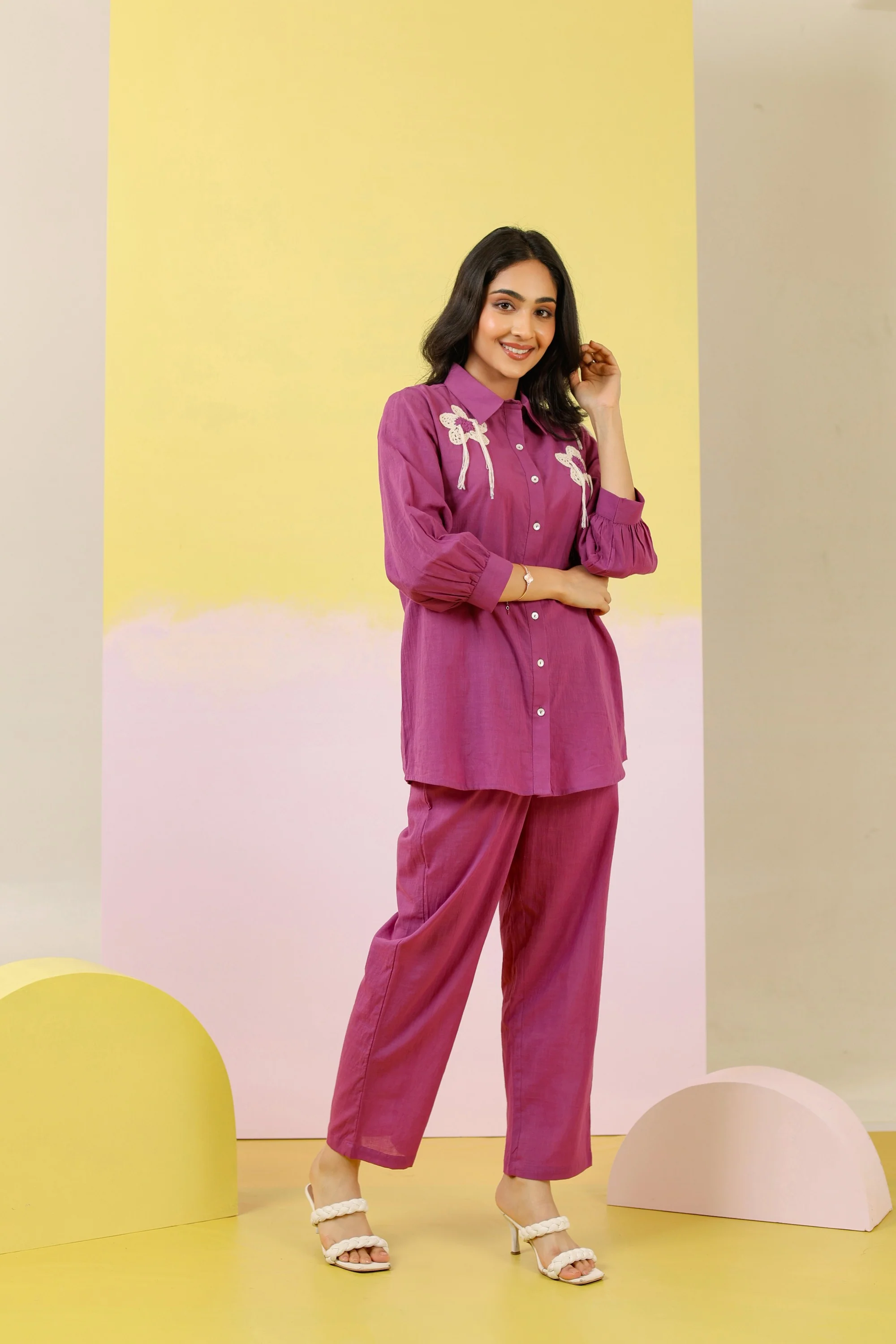 Purna rosewood Crochet Cotton Co-ord Set - Image 8