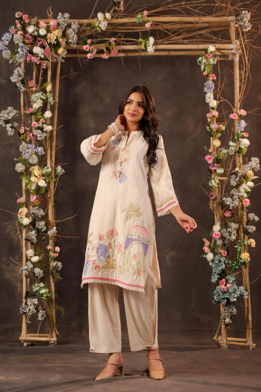 Dagdai Angel embroidery cotton co-ord set - Image 4