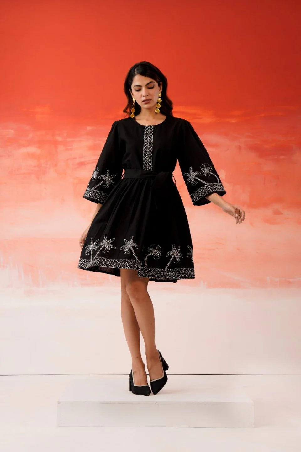 Tatva anchor embroidery cotton dress - Image 10