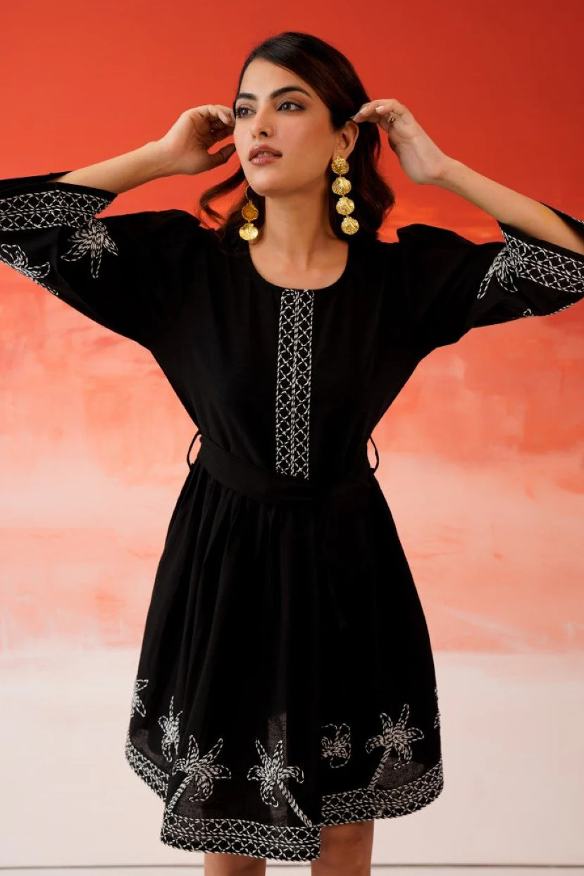 Tatva anchor embroidery cotton dress - Image 2