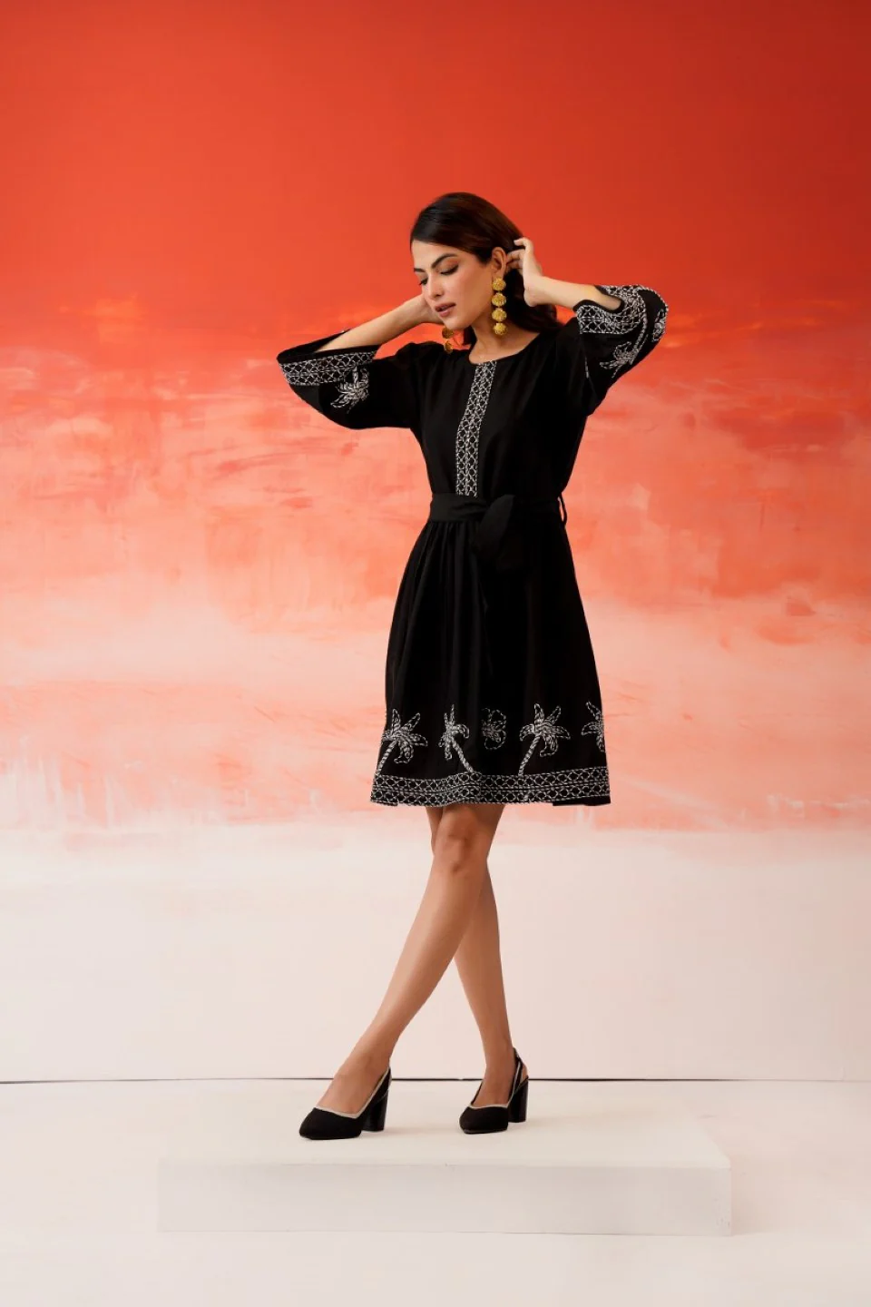 Tatva anchor embroidery cotton dress - Image 4