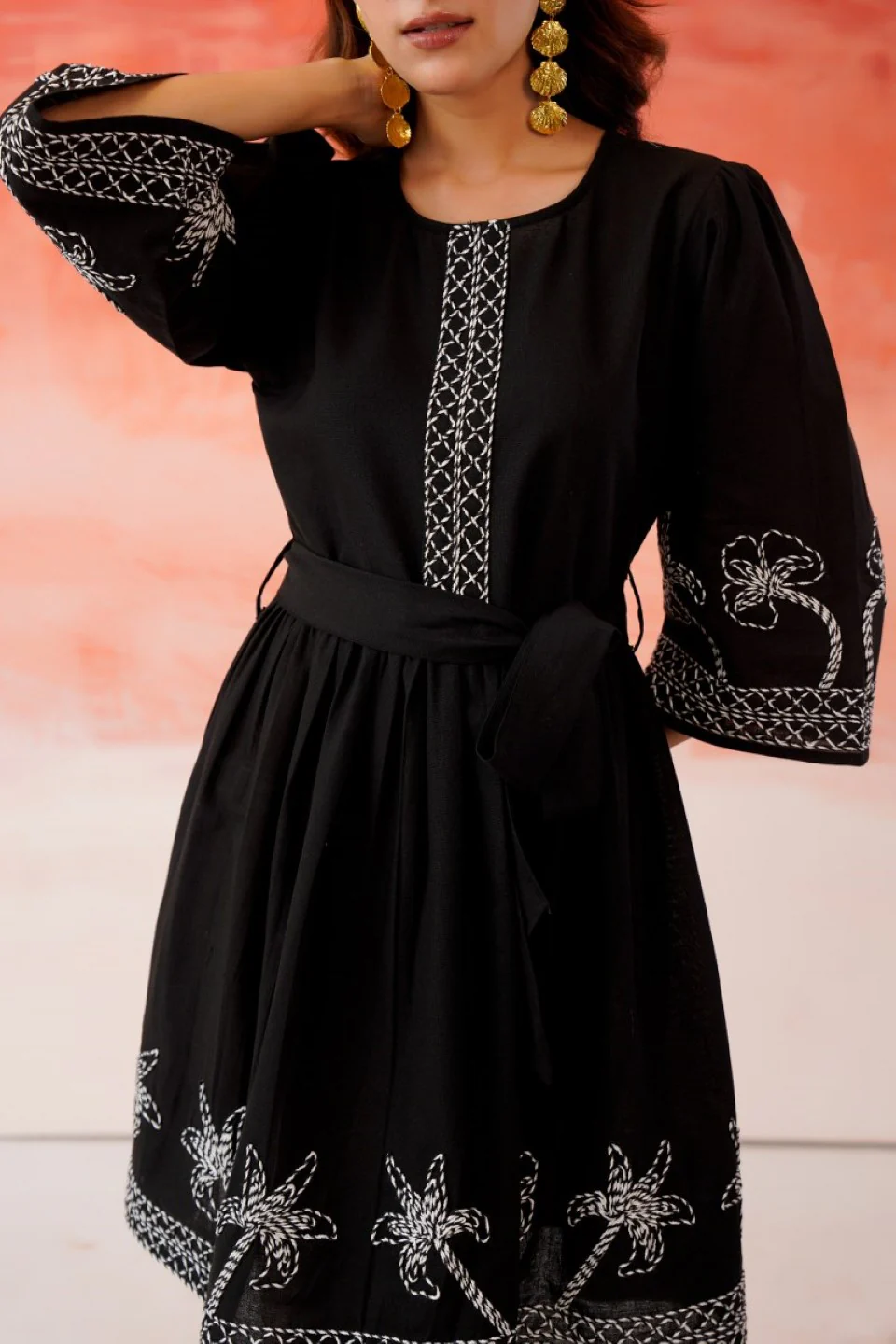 Tatva anchor embroidery cotton dress - Image 5