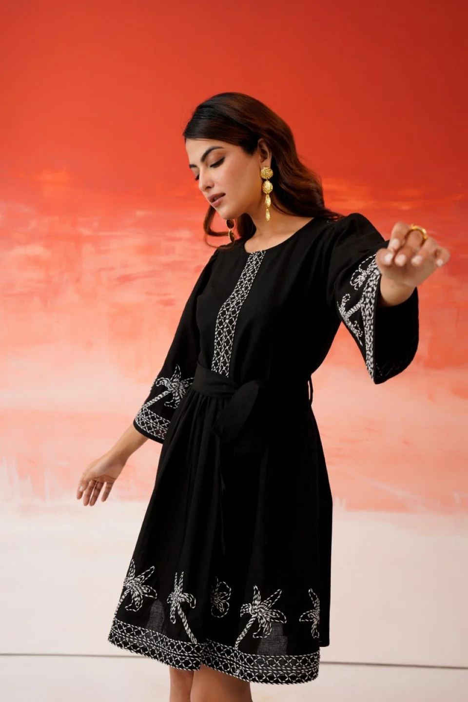 Tatva anchor embroidery cotton dress - Image 6