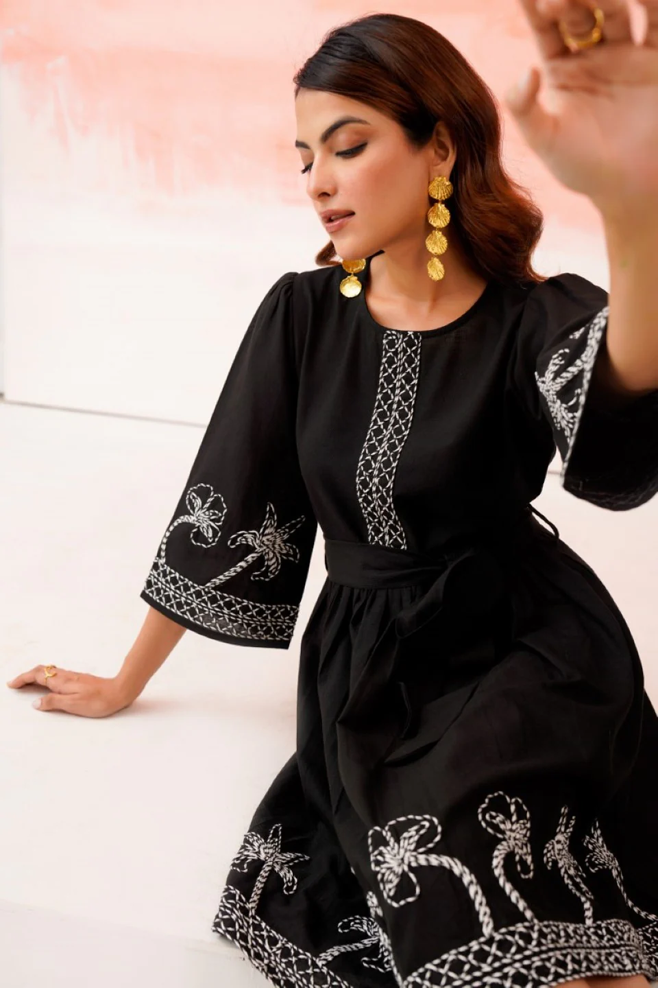 Tatva anchor embroidery cotton dress - Image 8