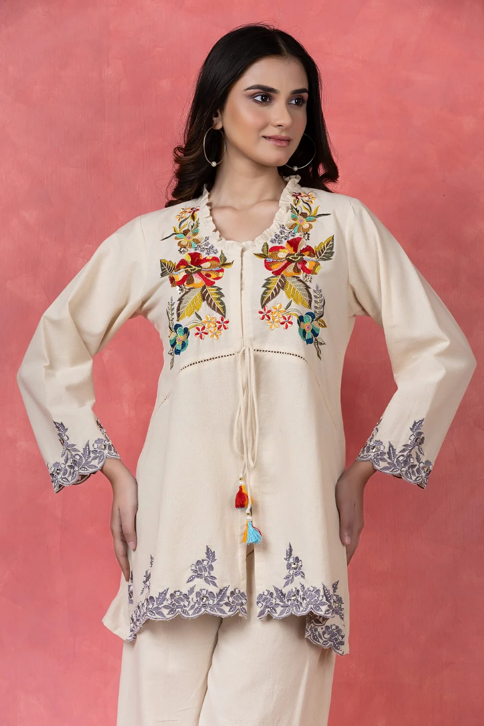 Gaur peony cotton co-ord set - Image 2
