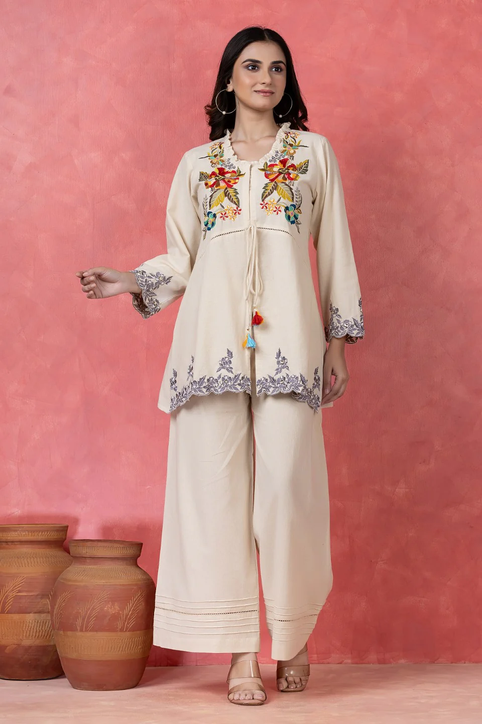 Gaur peony cotton co-ord set - Image 3