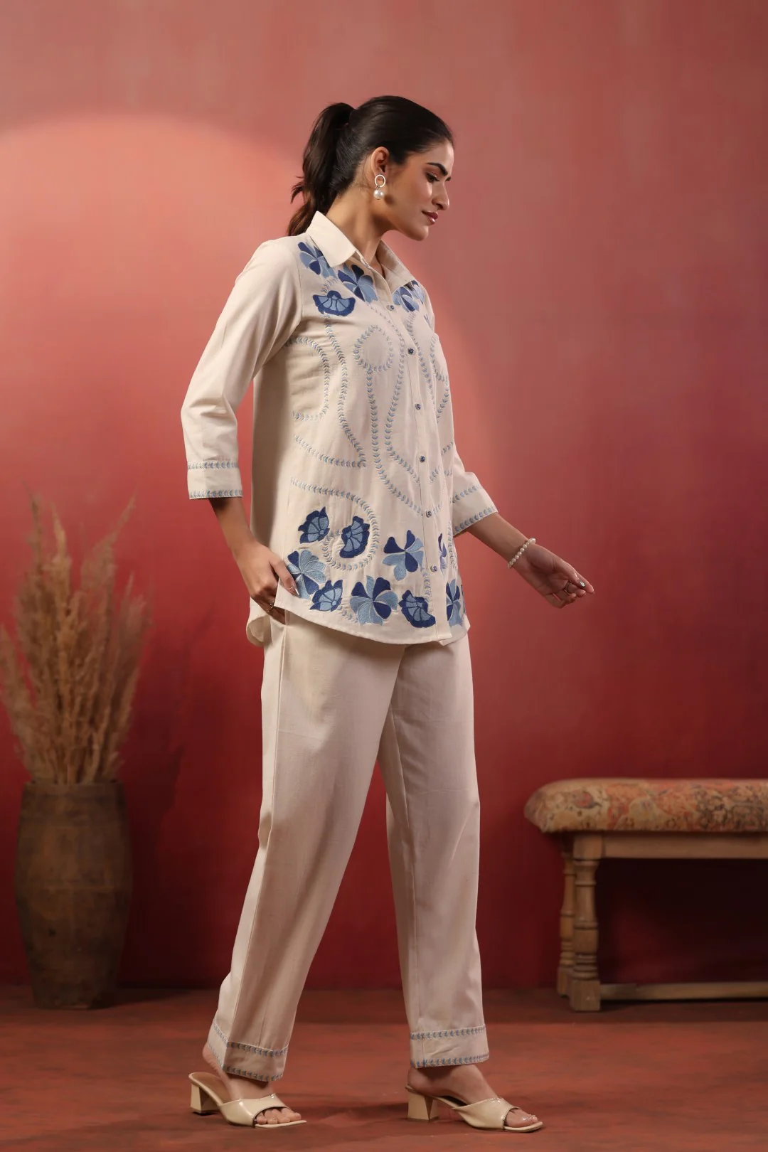 Viyona dove embroidery cotton cord set - Image 5