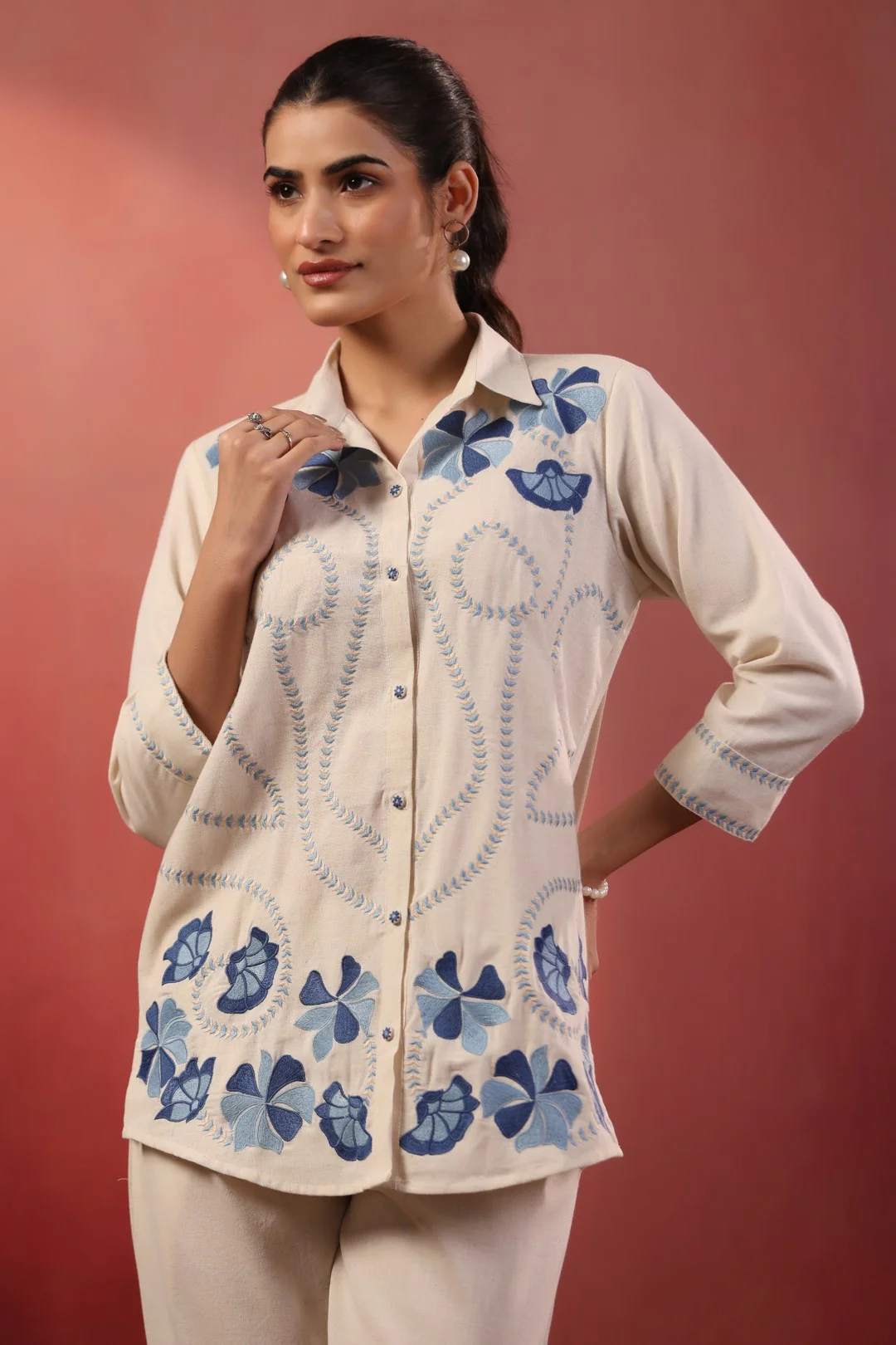 Viyona dove embroidery cotton cord set - Image 6