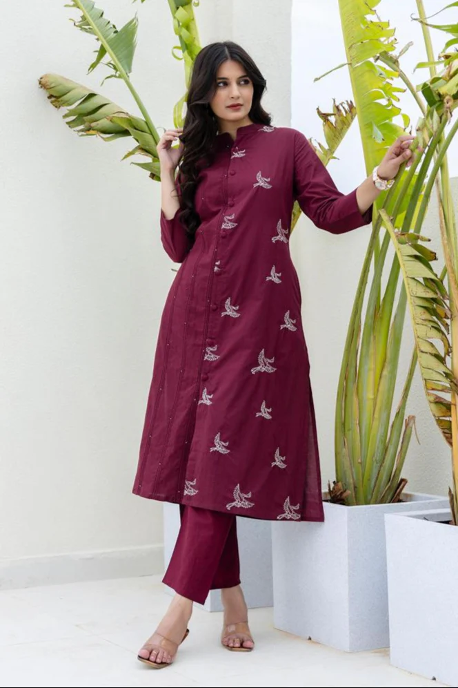 Mokabara Jam Embroidery Kurta Pant Set - Image 3