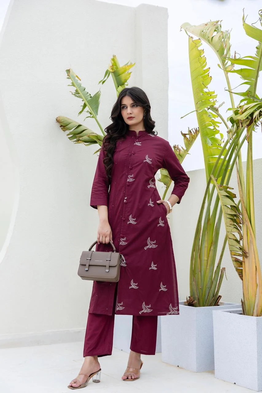 Mokabara Jam Embroidery Kurta Pant Set - Image 5