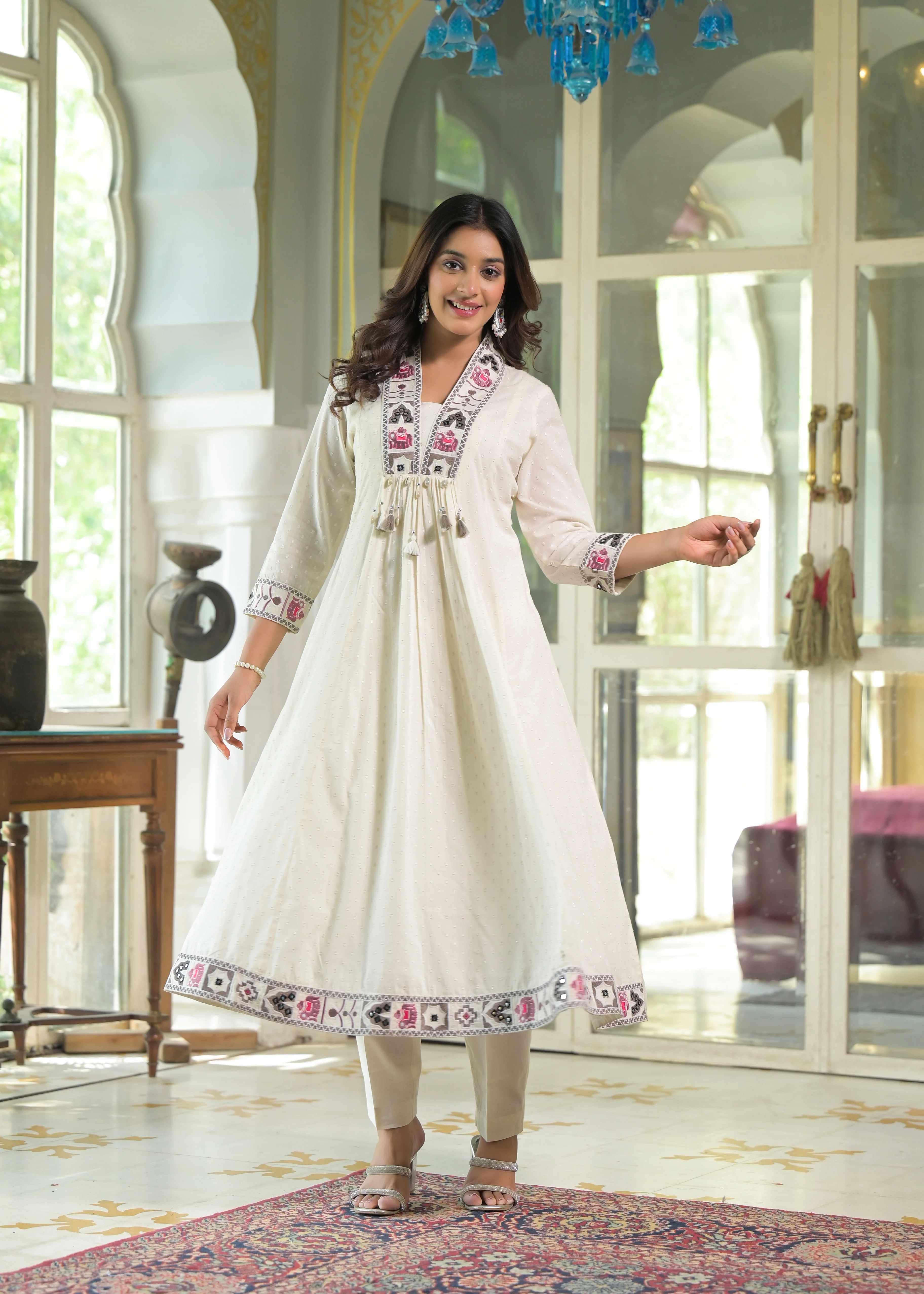 Rajhans Pearl Anarkali Premium Pure Cotton Suit set - Image 4