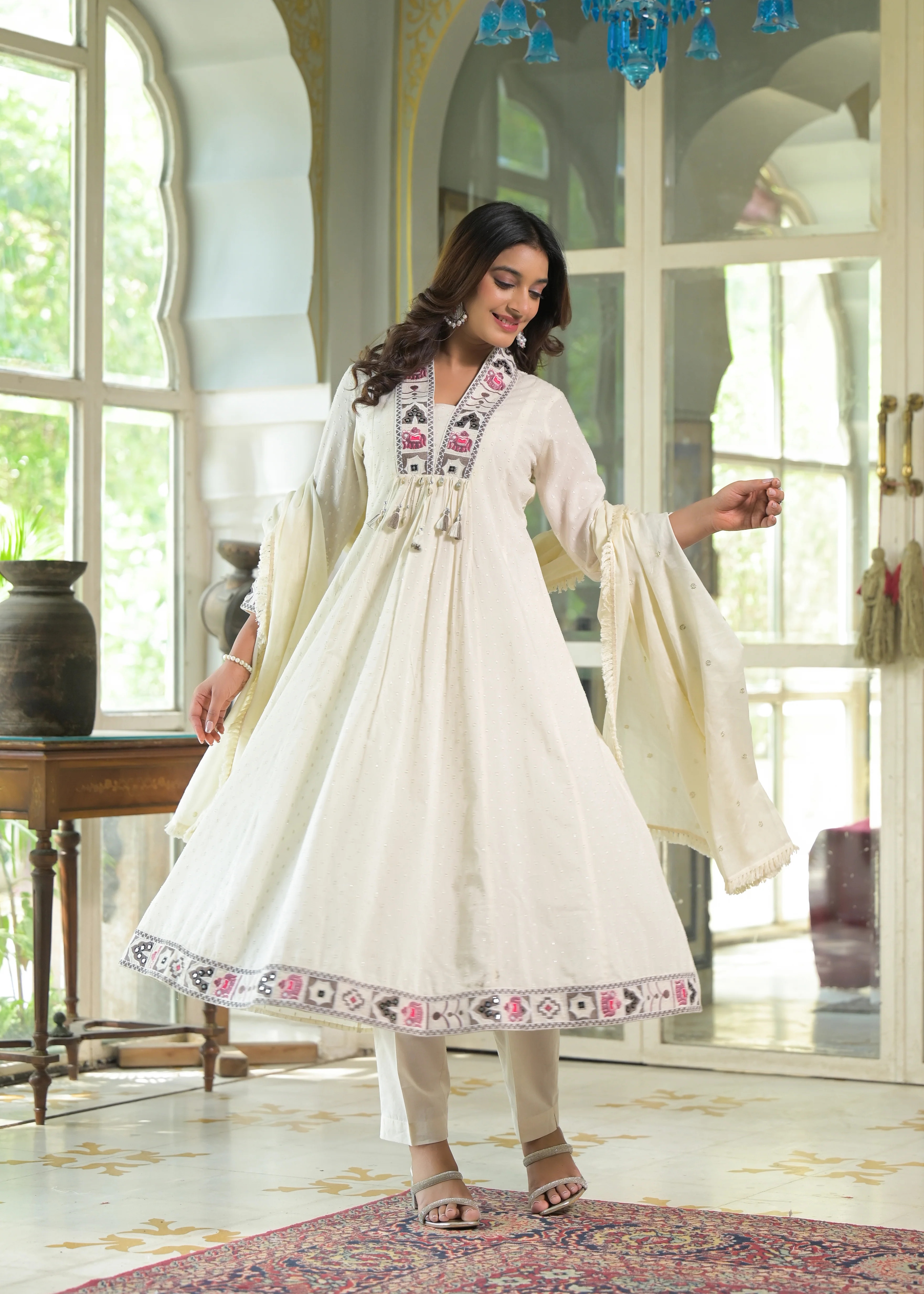 Rajhans Pearl Anarkali Premium Pure Cotton Suit set - Image 6