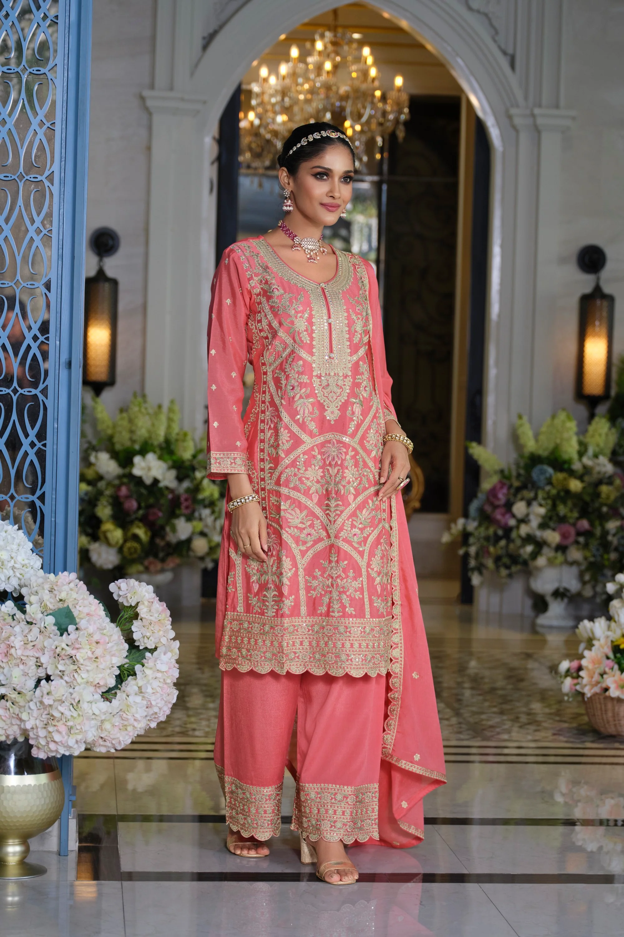 Farz Rose Full Work Heavy Suit set - Image 6