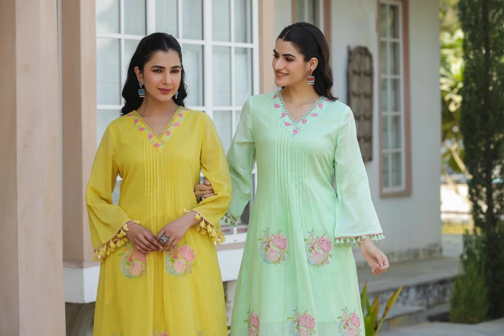 Kapil lime embroidery cotton co-ord set - Image 5