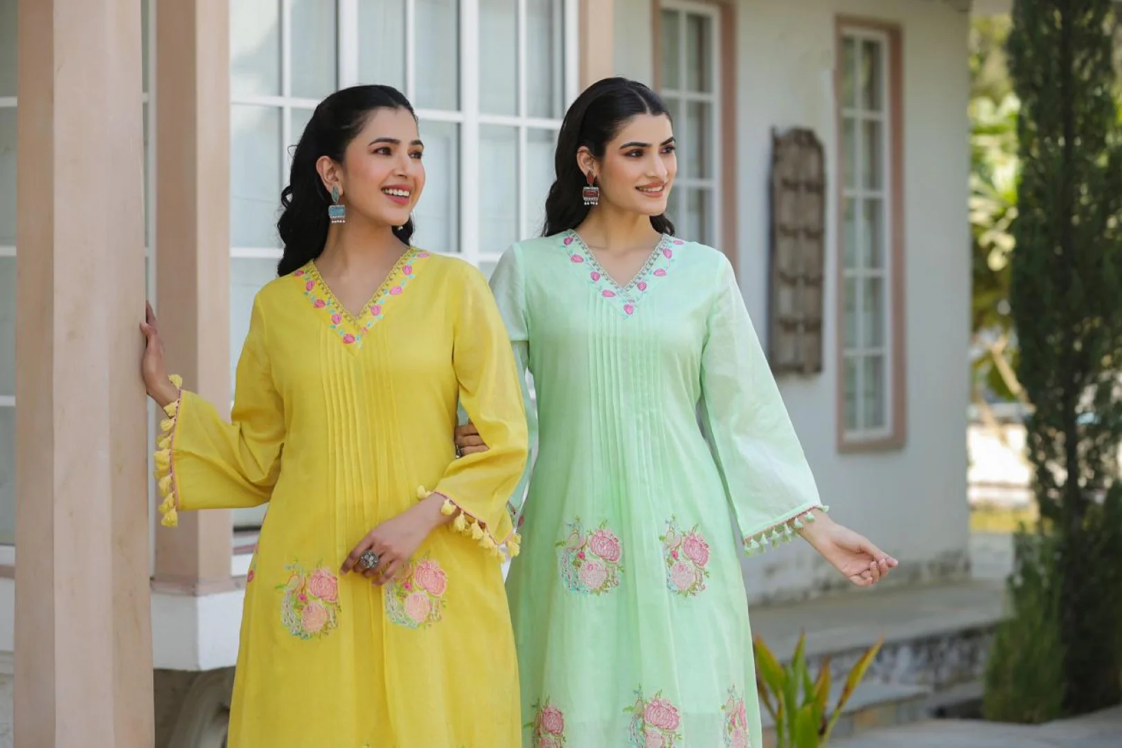 Kapil lime embroidery cotton co-ord set - Image 9