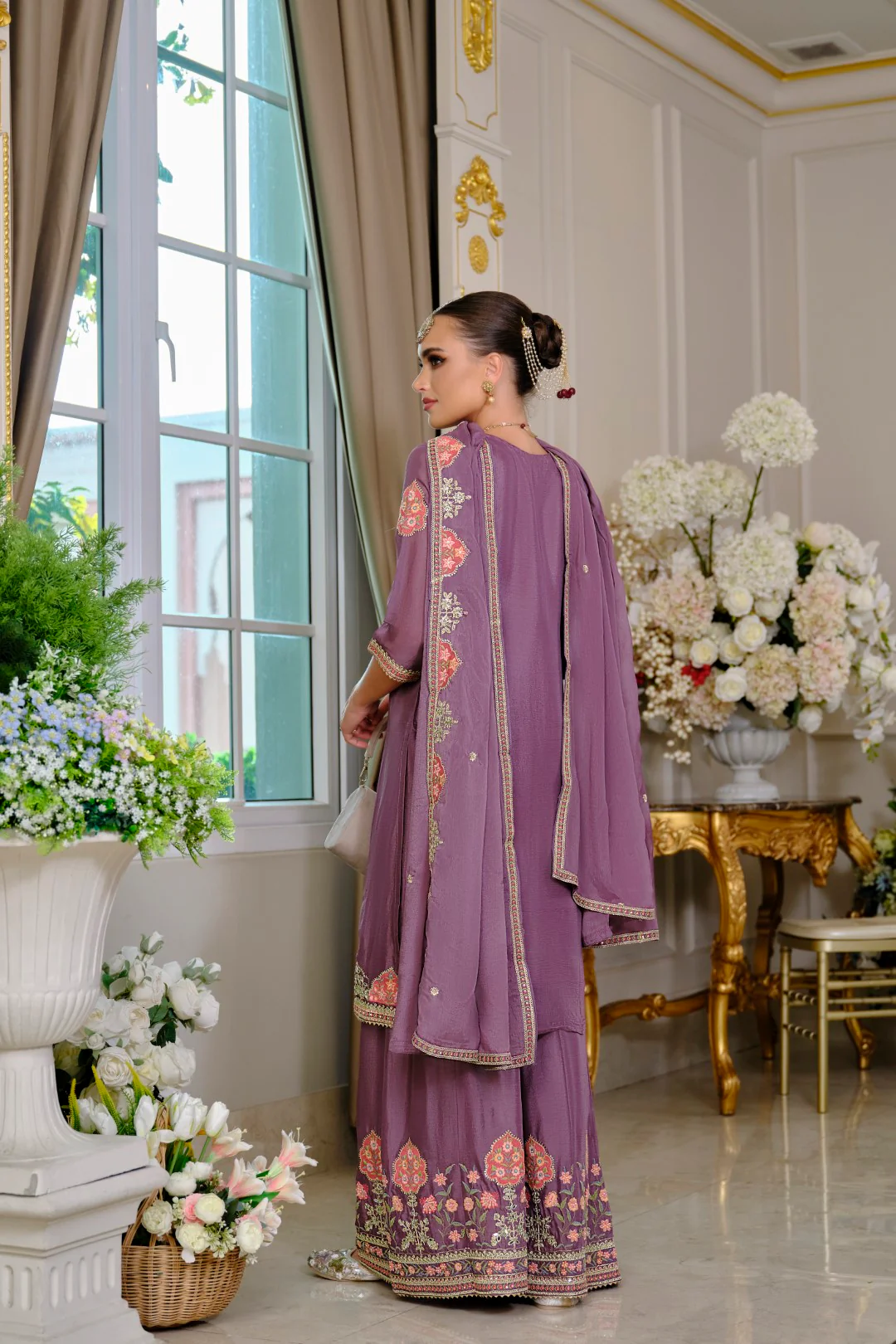 Suryamookhi orchid embroidery Gharara Suit Set - Image 3