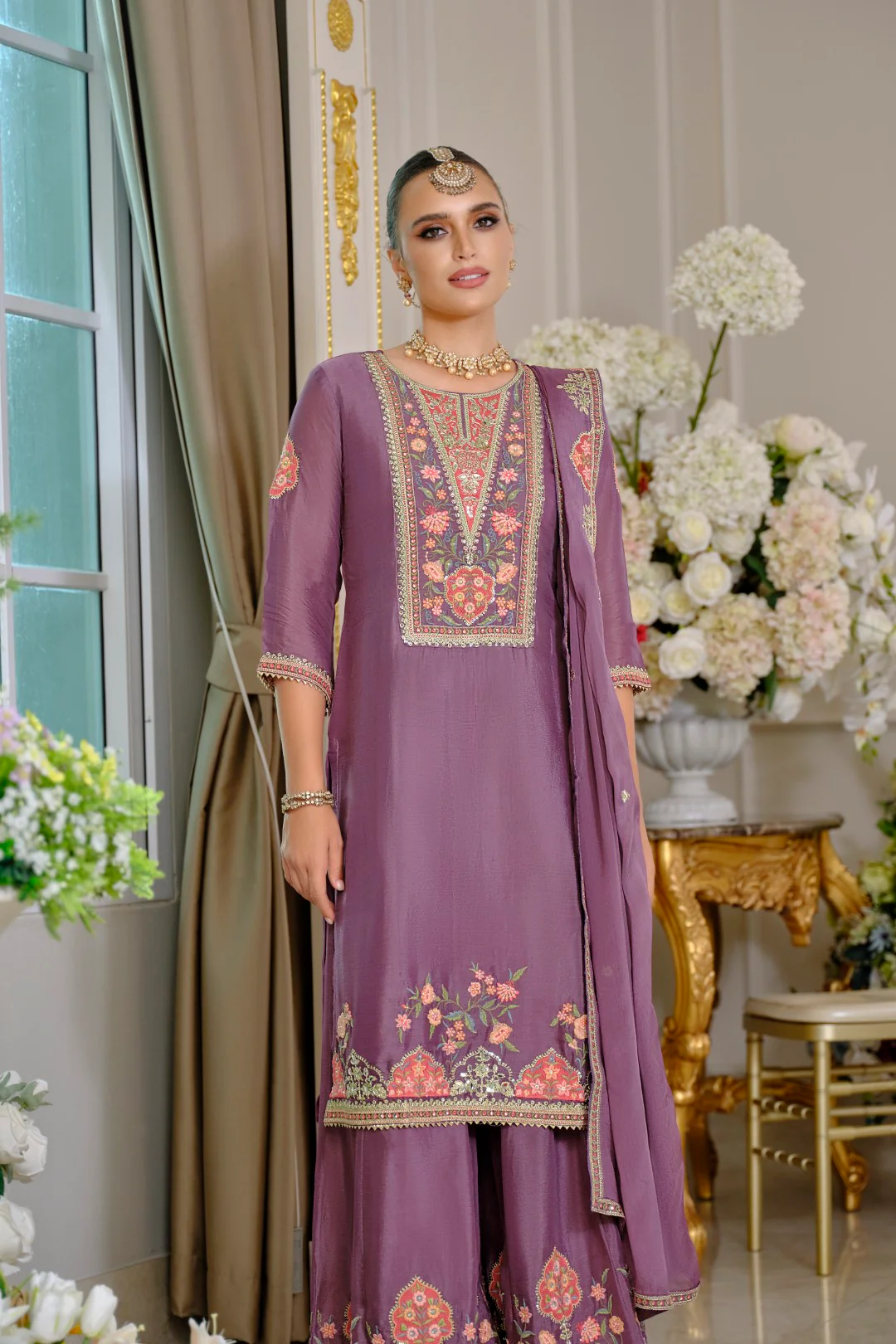 Suryamookhi orchid embroidery Gharara Suit Set - Image 5