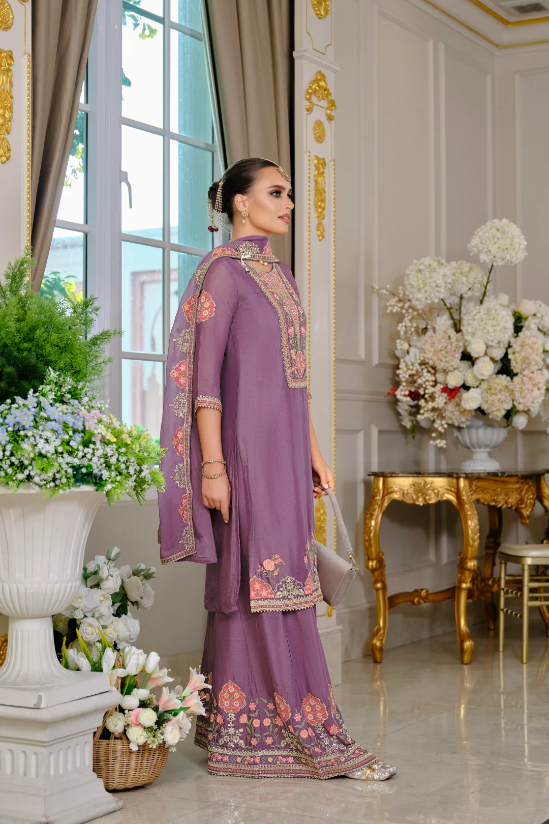 Suryamookhi orchid embroidery Gharara Suit Set - Image 6
