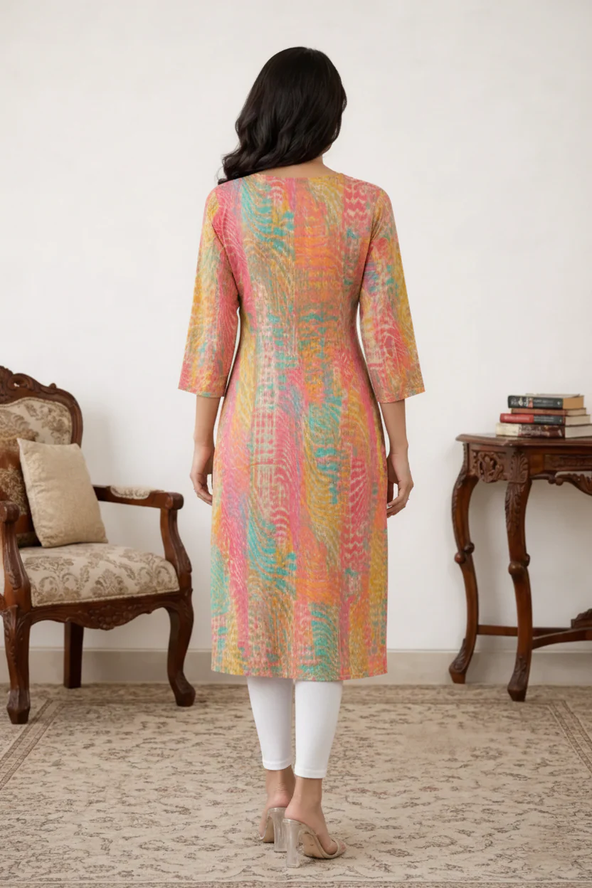 Yami Rainbow Printed Kurti - Image 3