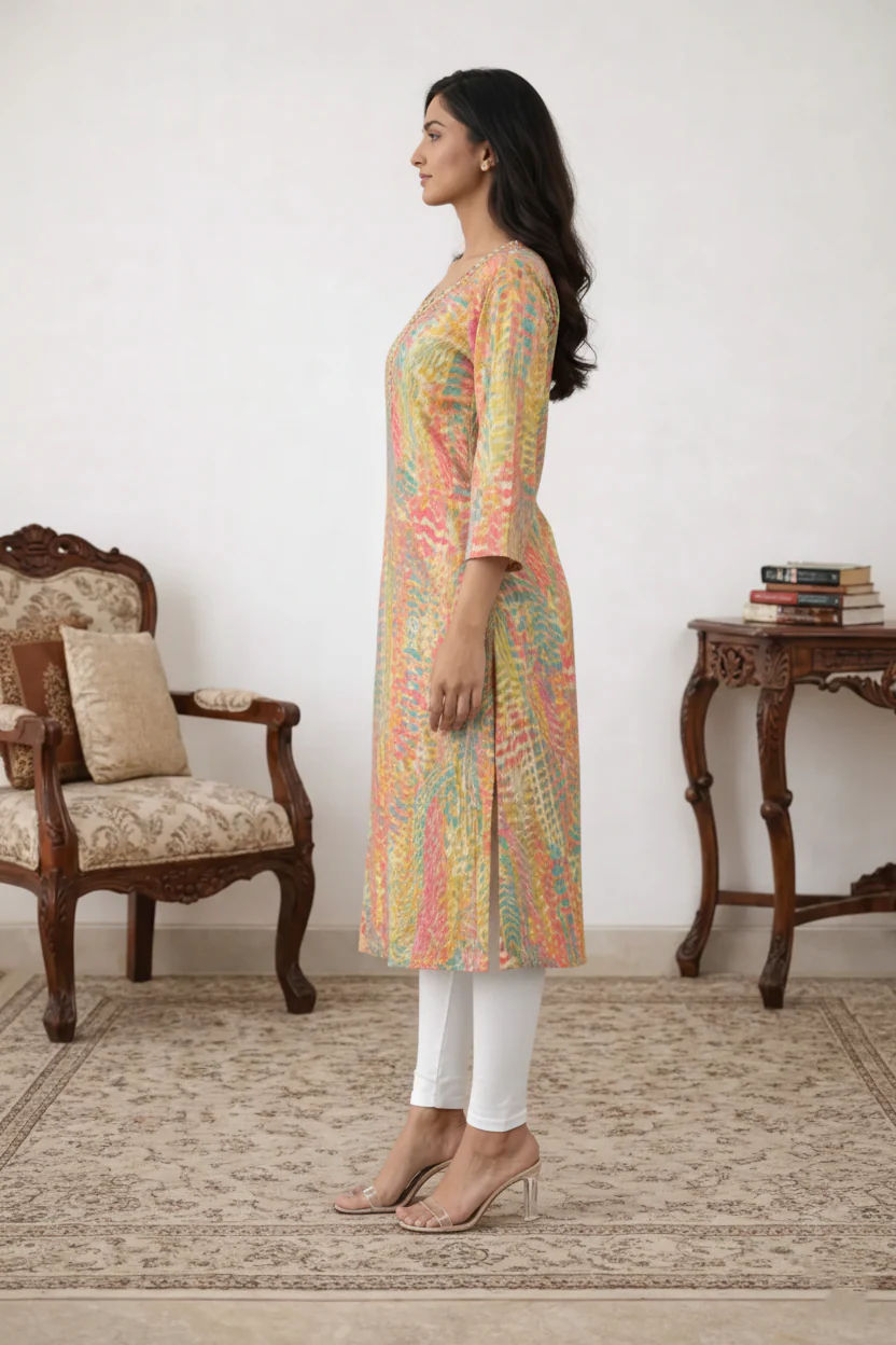 Yami Rainbow Printed Kurti - Image 5