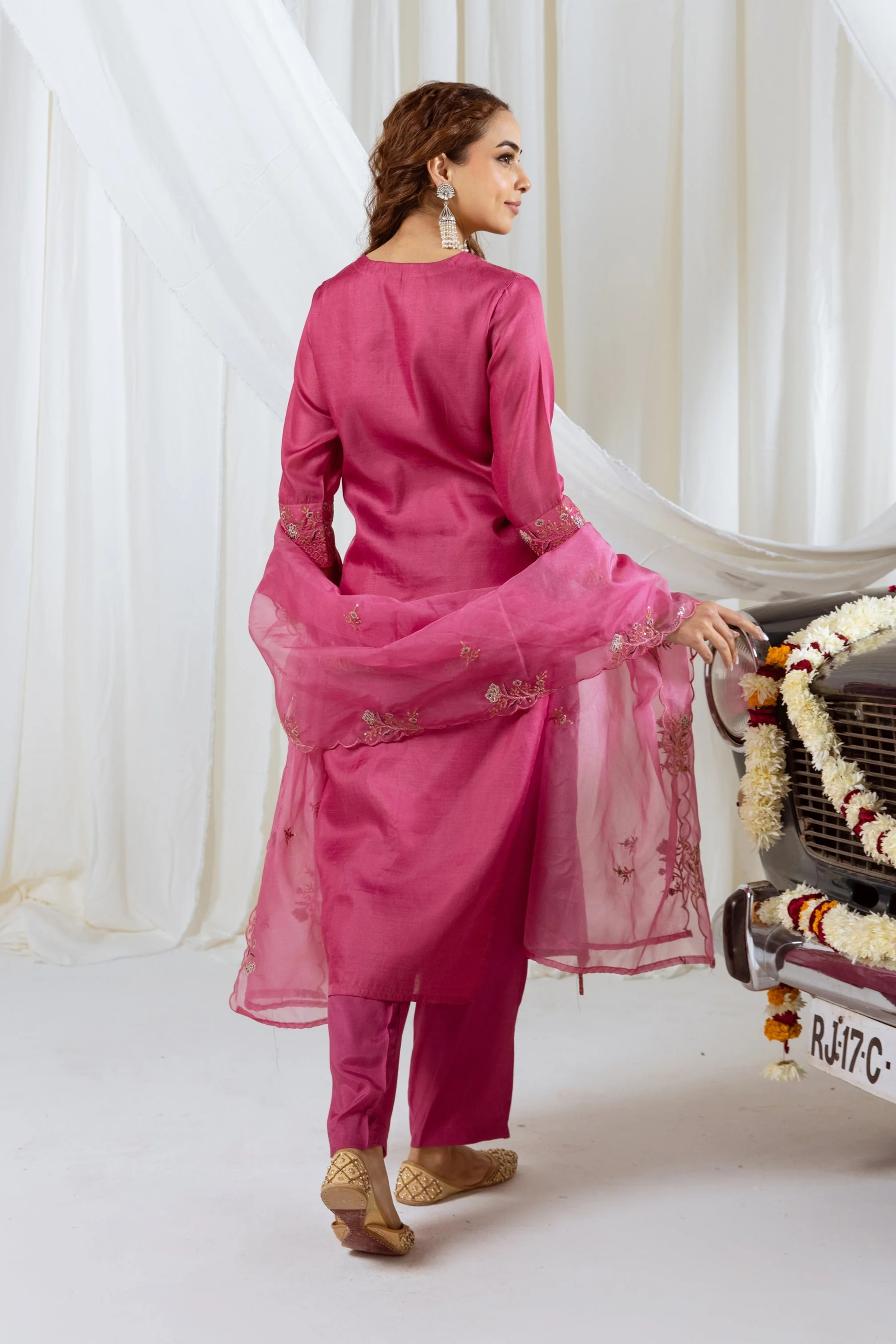 Bakul Rose Full Work Suit Set - Image 3