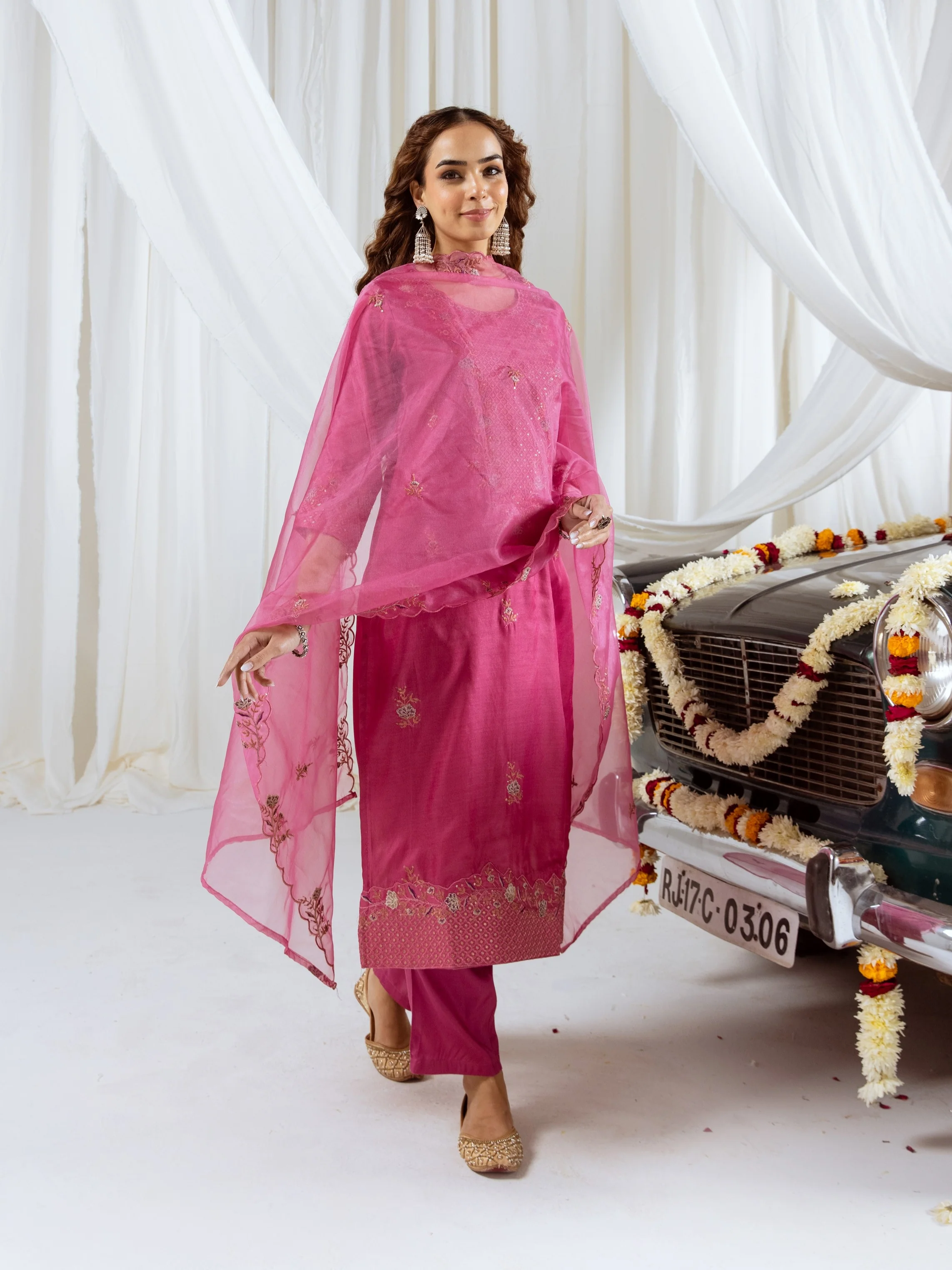 Bakul Rose Full Work Suit Set - Image 5