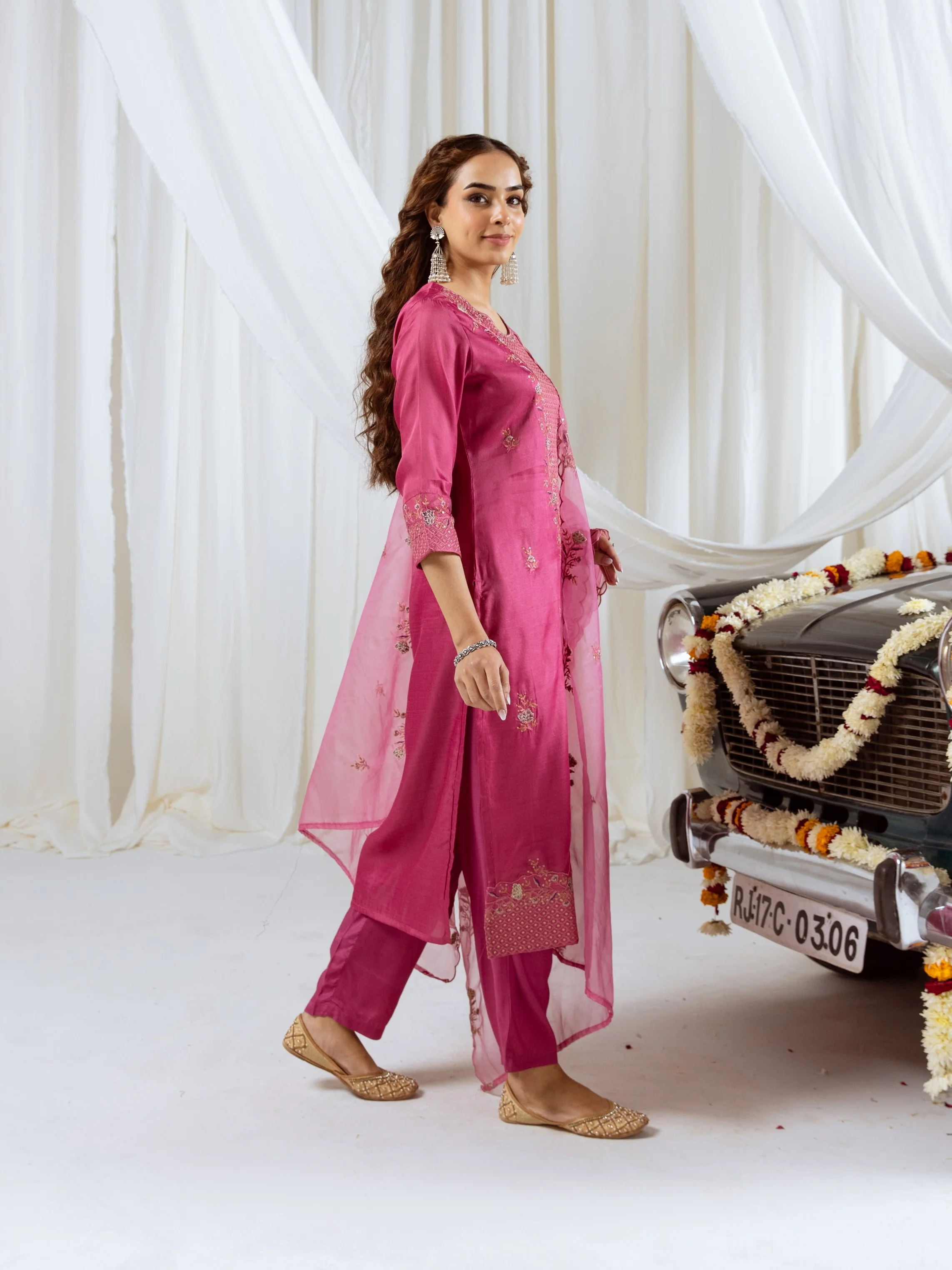 Bakul Rose Full Work Suit Set - Image 7