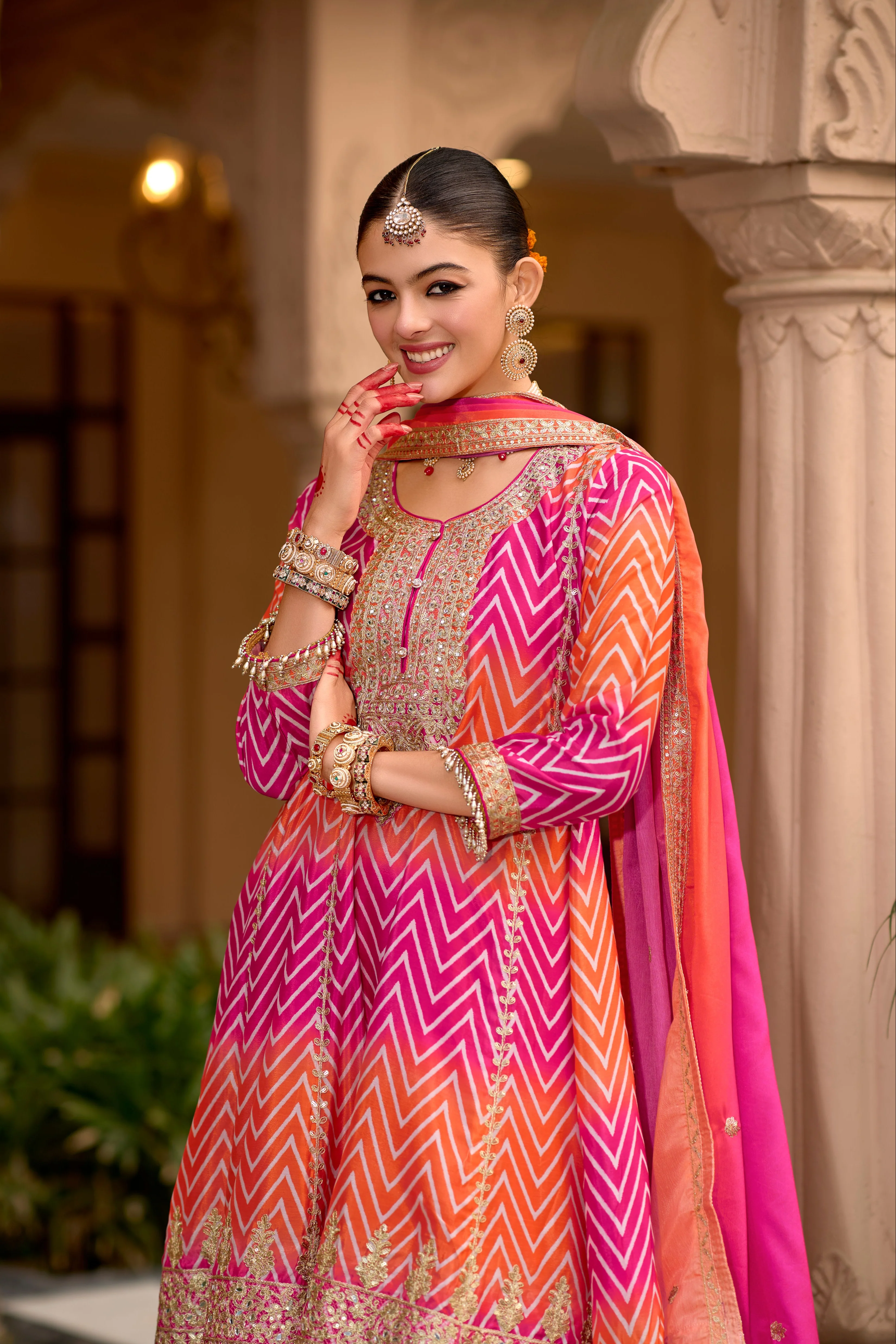 Neeru Rose Full Heavy Work Premium Suit Set - Image 2